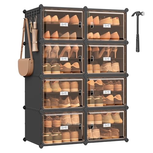 Songmics LPC054BH01 Scarpiera 8 Scomparti 32 Paia Nero