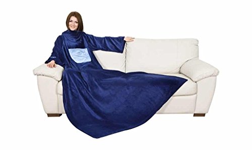 Kanguru Coperta con Maniche Singolo Blu 140x210 cm Pile Morbido