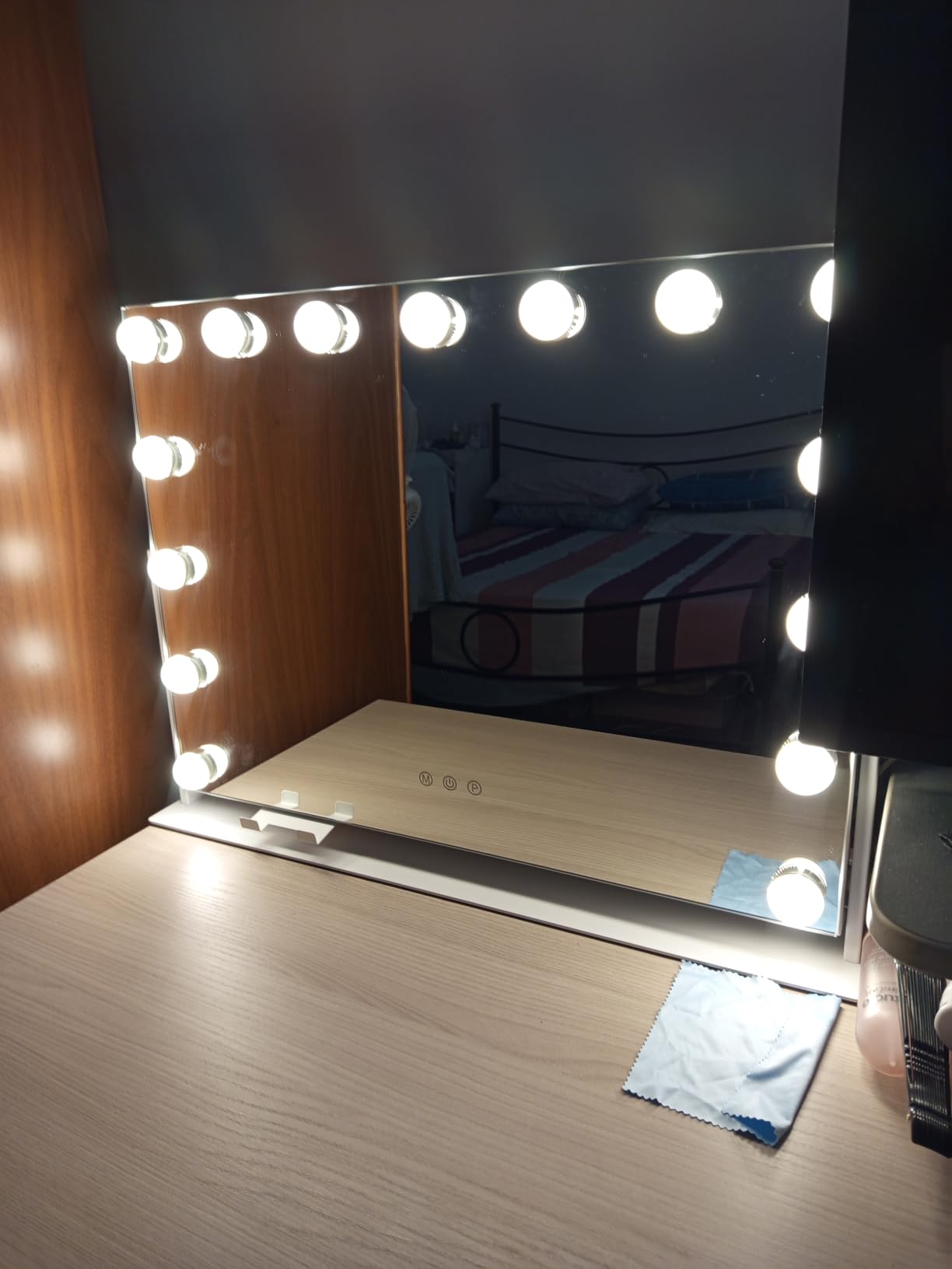 Songmics LWM001W02 specchio trucco con luci 43x58 cm bianco