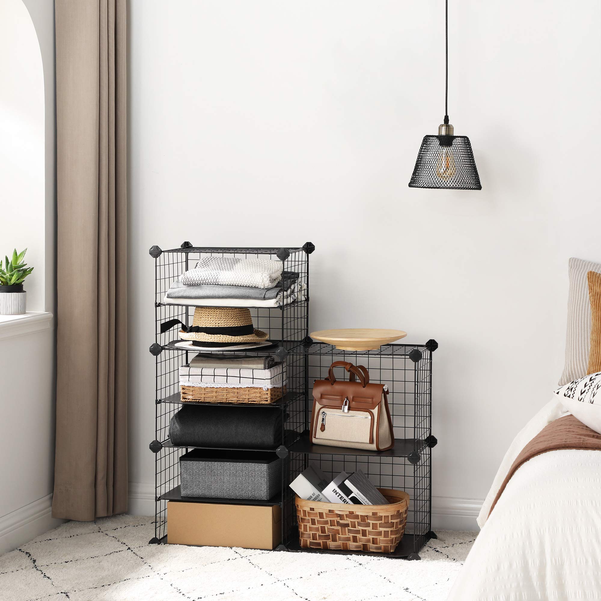 Songmics LPI402B01 Scarpiera 10 Ripiani Nero 20 Paia