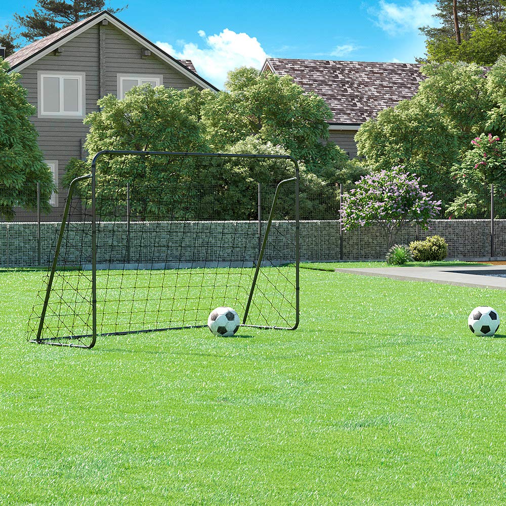 Songmics Porta Calcio Bambini Nera 215x150 cm con Rete