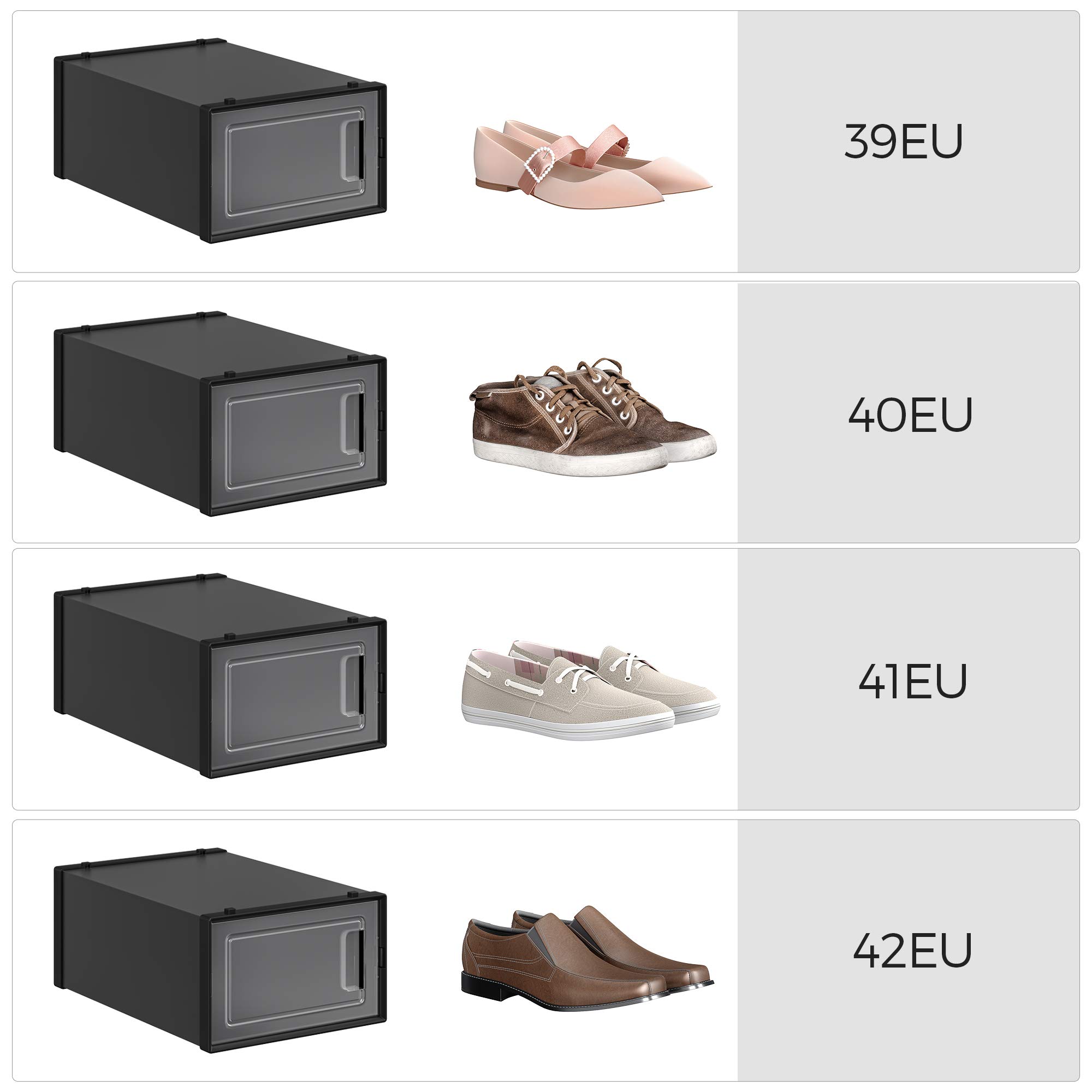 Songmics Scatole Scarpe LSP006H18 Nero 18 Pezzi fino 42