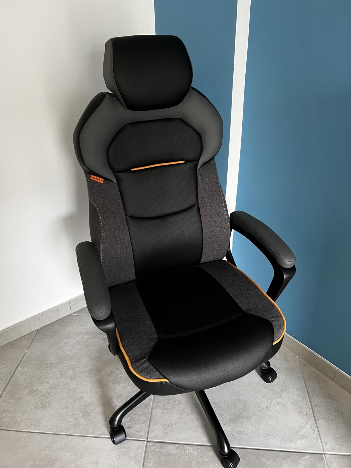 Songmics OBG066Q01 sedia ufficio blu acqua traspirante 150 kg