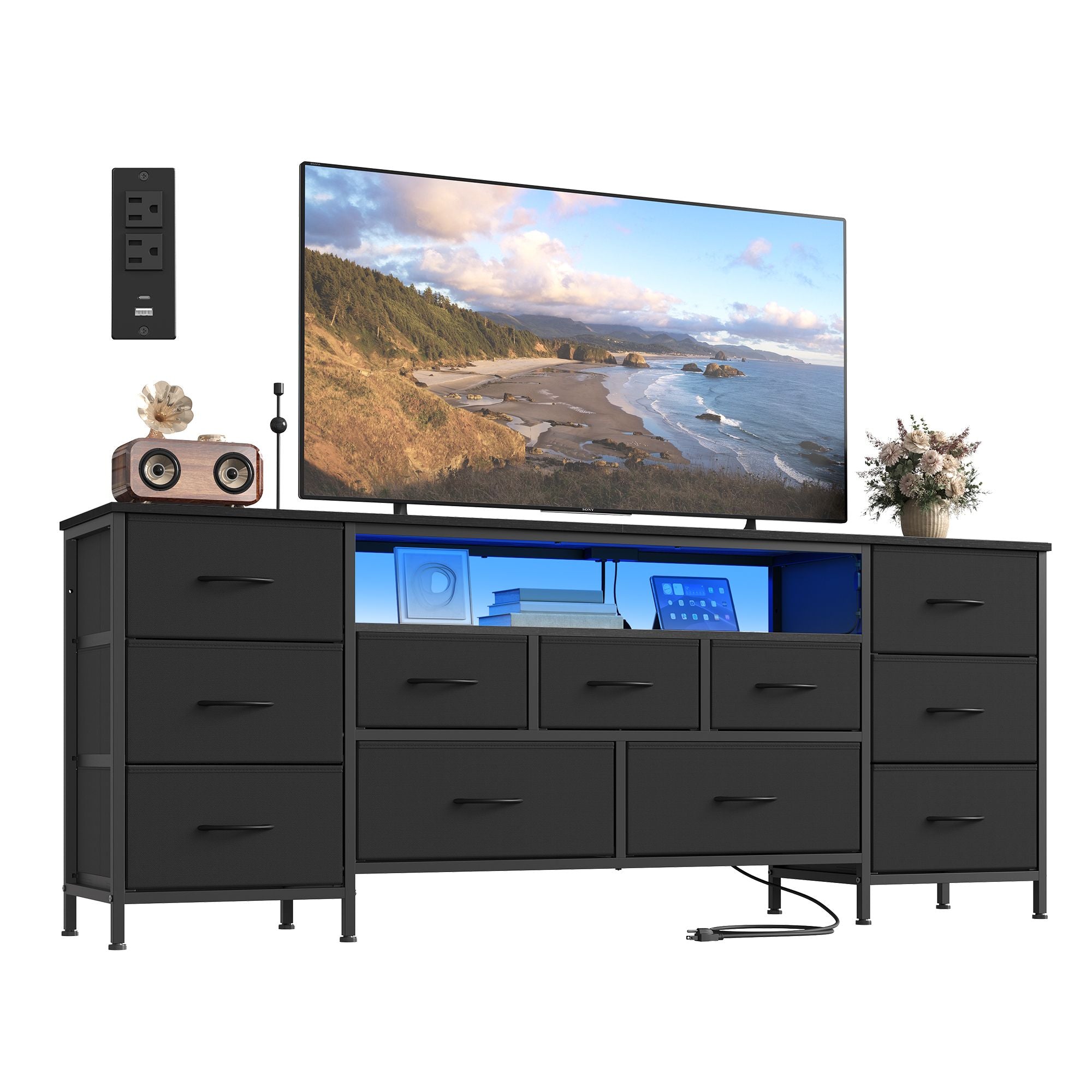 Songmics Bellah Mobile TV 70 Pollici 11 Cassetti