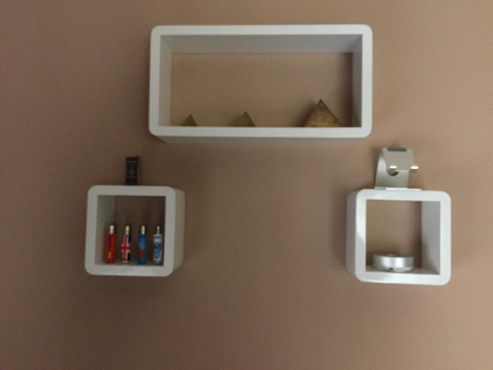 Songmics LWS102 Mensole a Cubo Set 3 Pezzi Bianche
