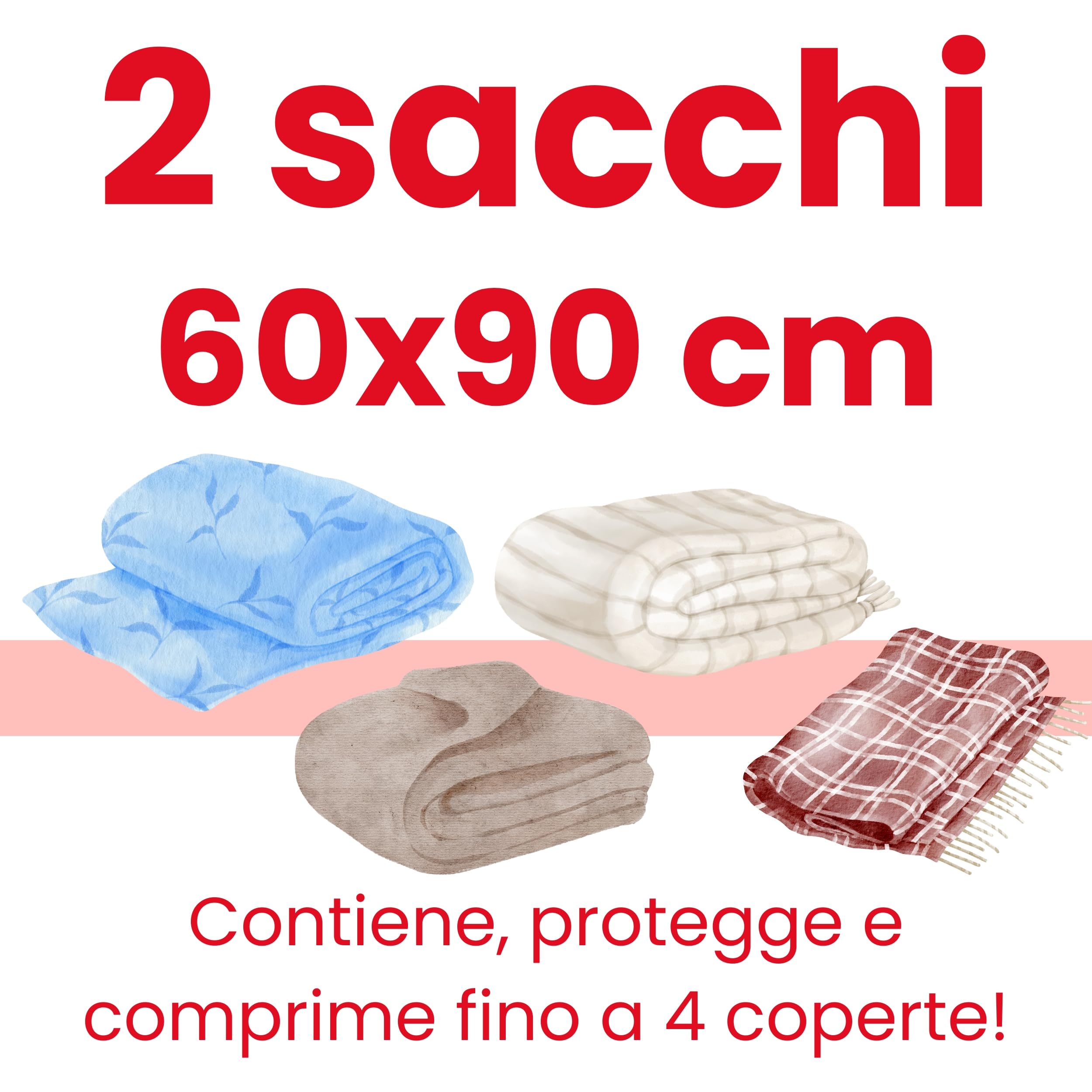 Lavatelli Vac-U sacchetti sottovuoto 60x90 cm 2 pezzi coperte