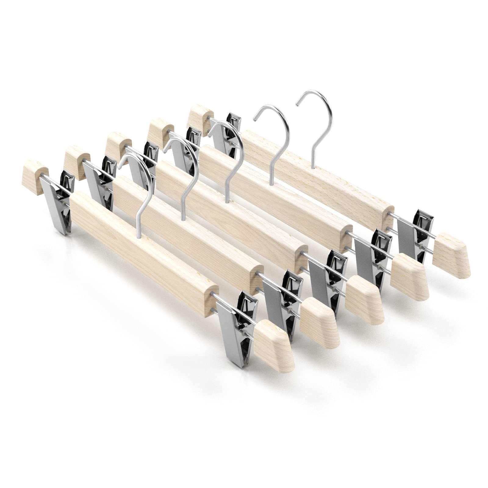 Mainetti Linea Legno grucce con pinze naturale 40 cm 5 pezzi salvaspazio