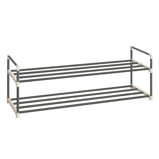 Songmics LSA12GY scarpiera 2 ripiani grigia 92x30x33 cm