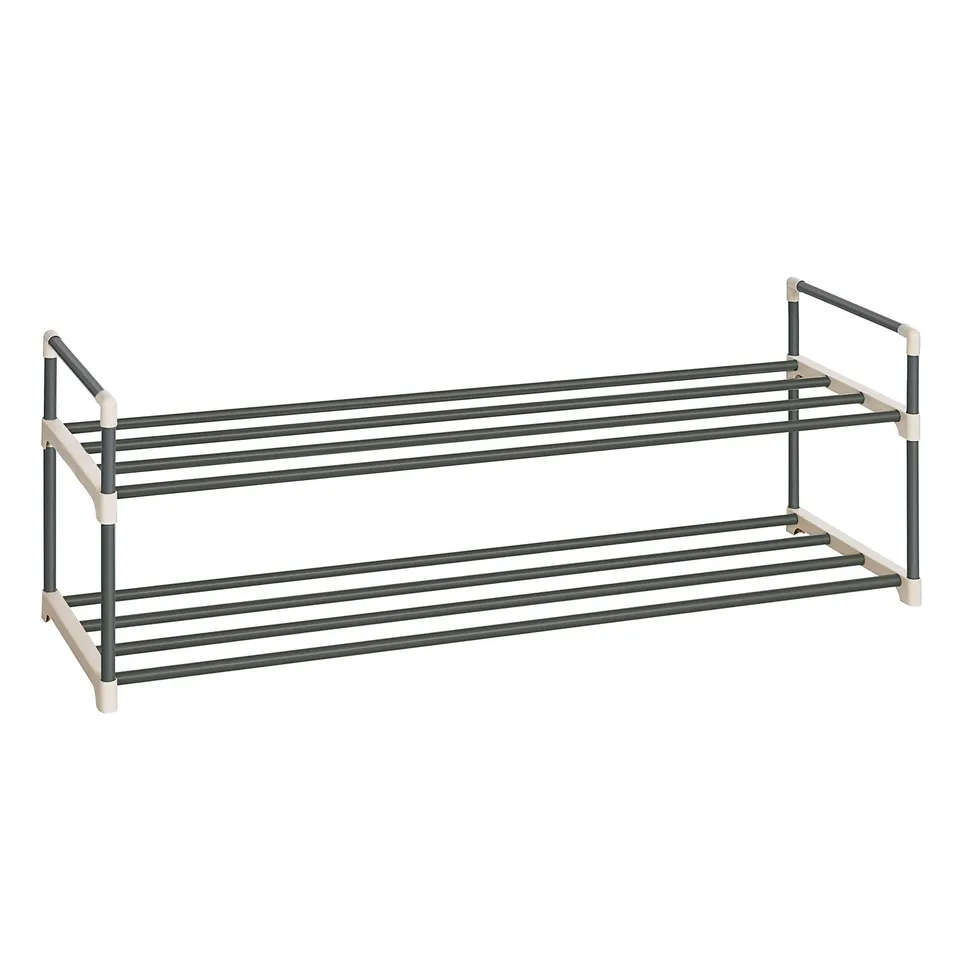 Songmics LSA12GY scarpiera 2 ripiani grigia 92x30x33 cm