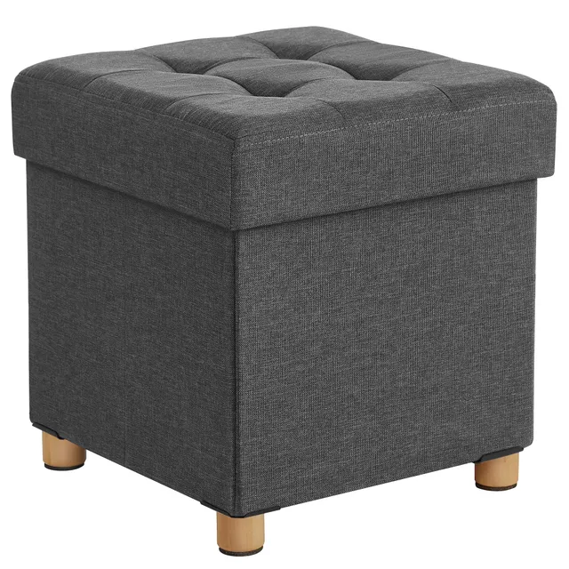 Songmics LSF14GYZ pouf contenitore 38x38x40 grigio 300 kg