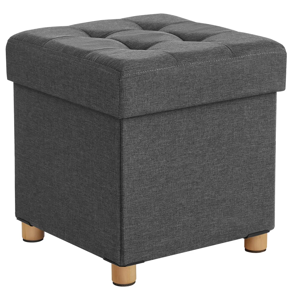 Songmics LSF14GYZ pouf contenitore 38x38x40 grigio 300 kg