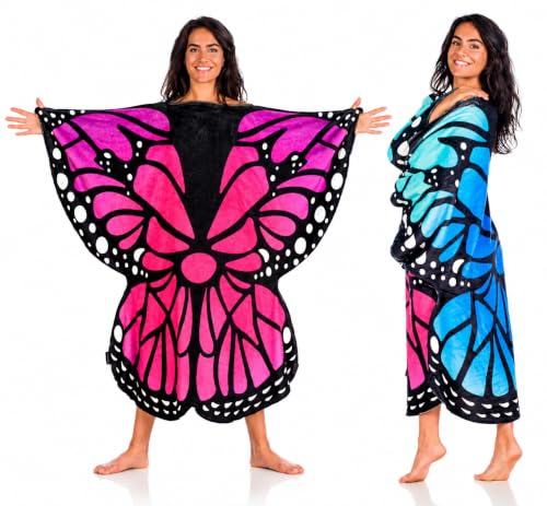 Kanguru Butterfly poncho coperta pile 120x120 cm caldo