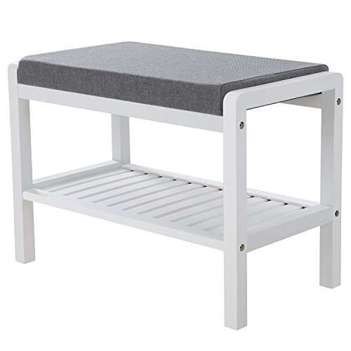 Songmics Sgabello Scarpiera Bambu 60x32x43 Portata 158 kg