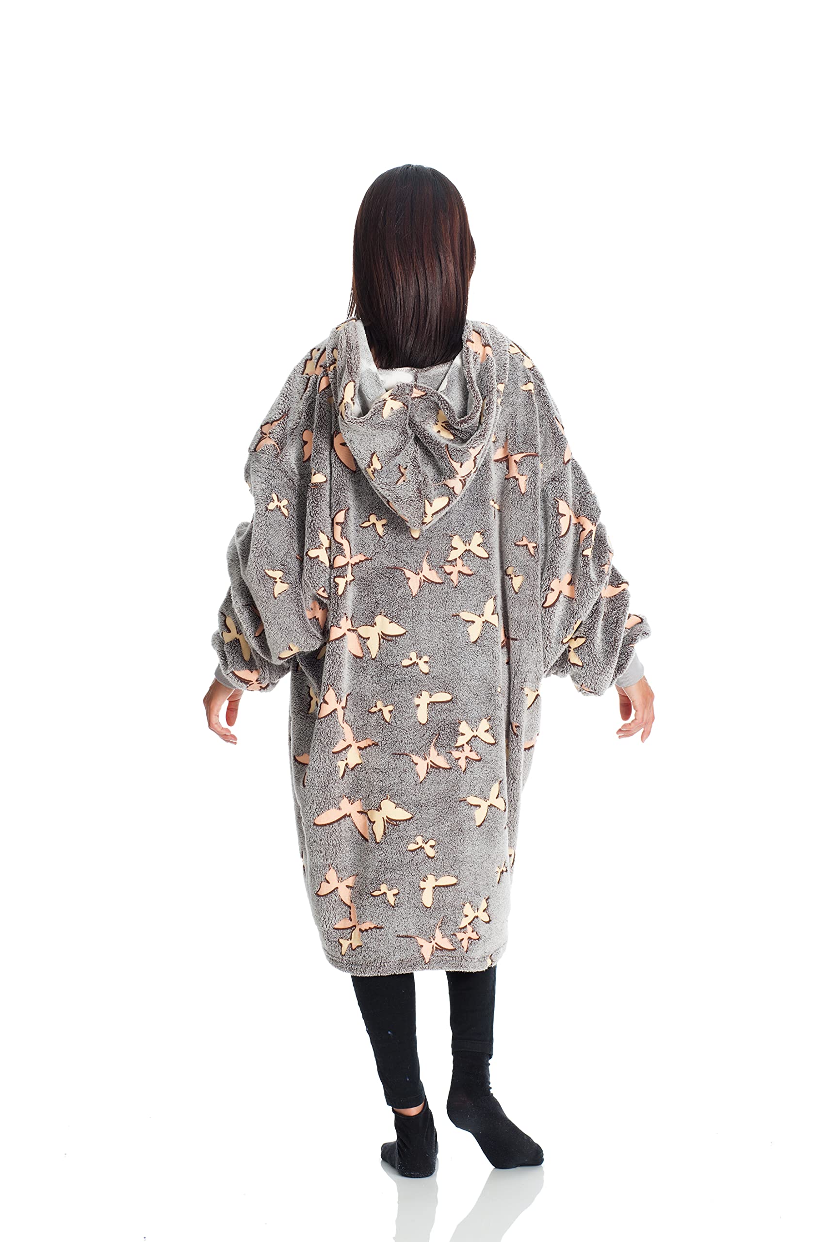 Kanguru Kangurone Felpa Coperta Oversize Pile con Cappuccio