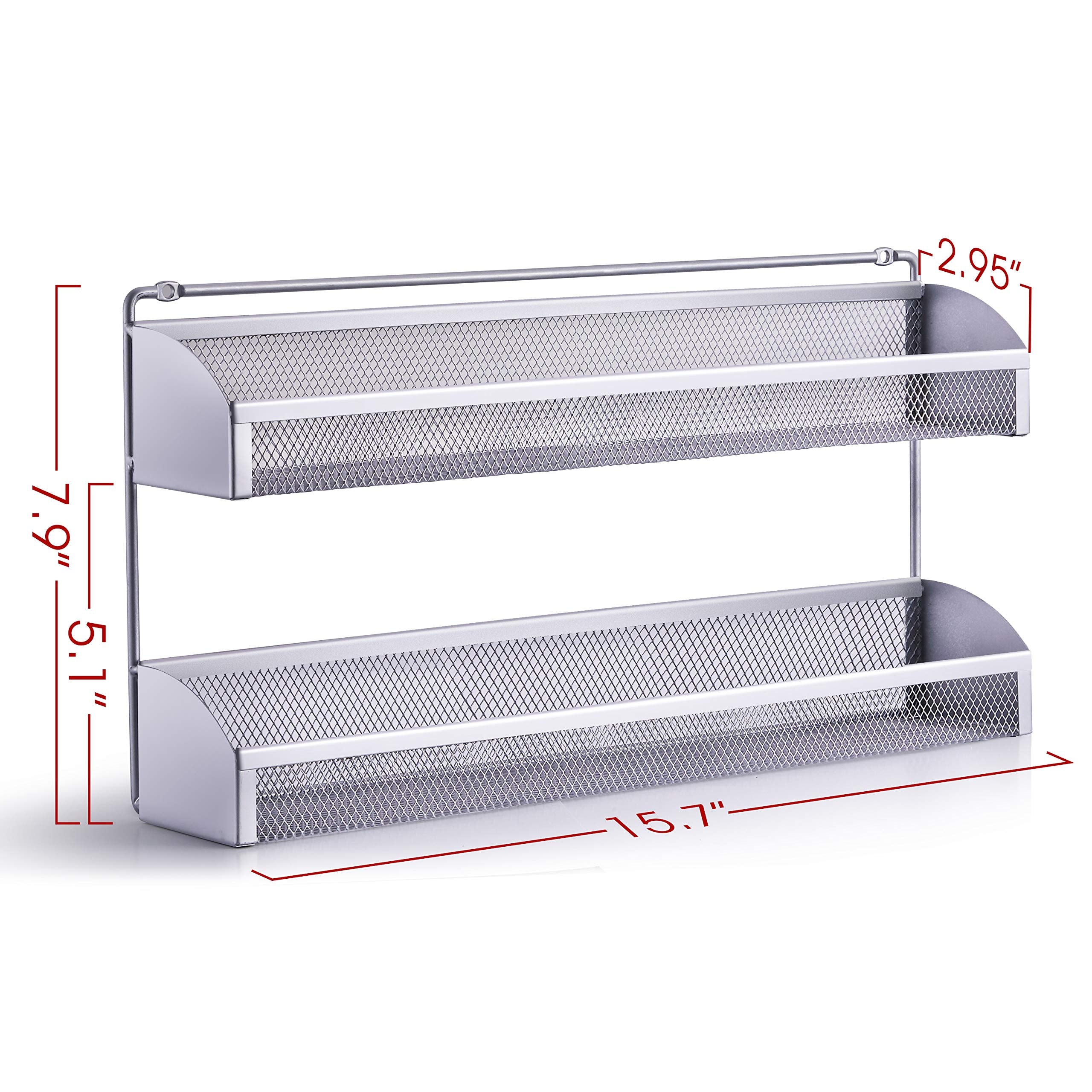 Simple Trending portaspezie parete argento 2 pezzi 2 ripiani