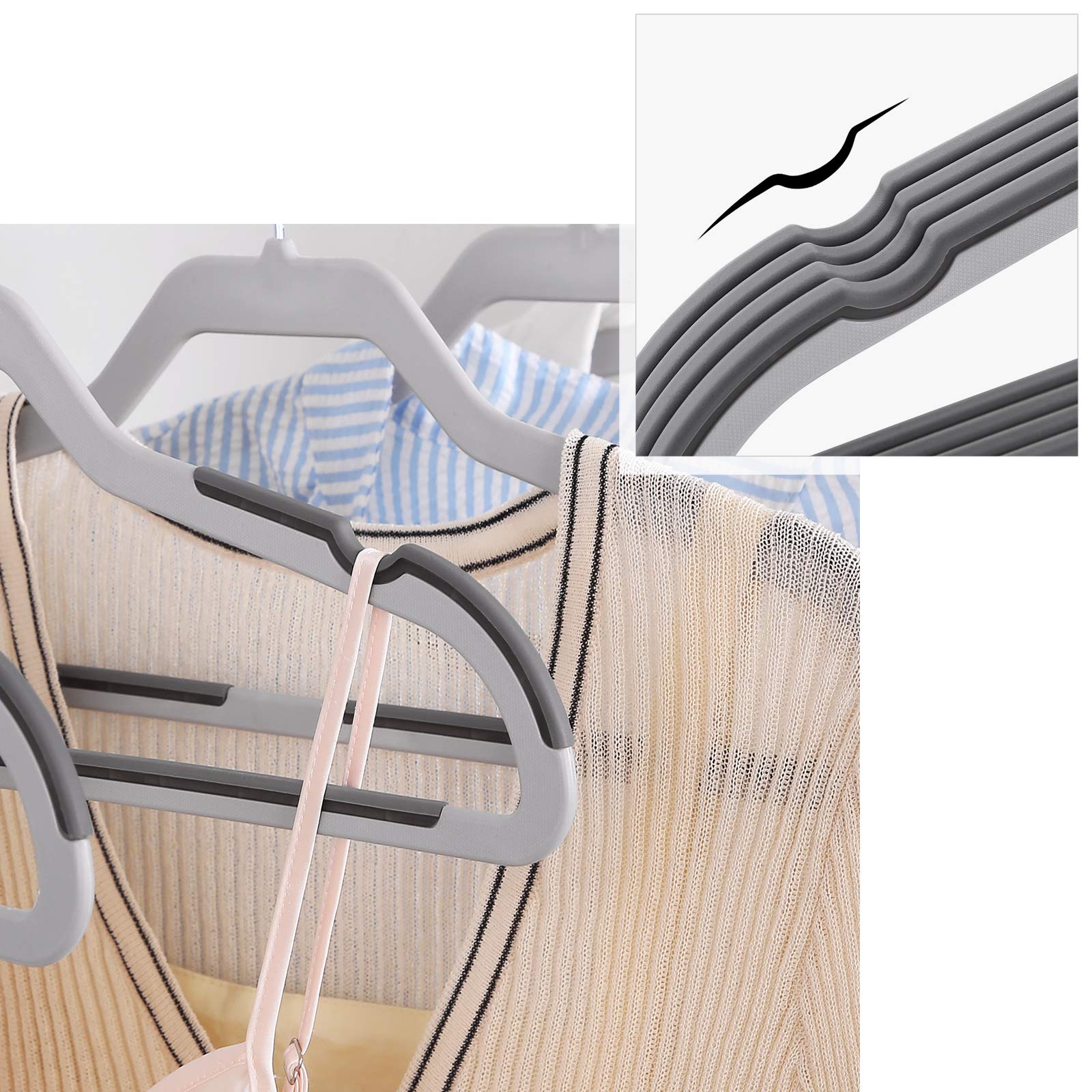 Songmics grucce plastica salvaspazio set 20 pezzi antiscivolo