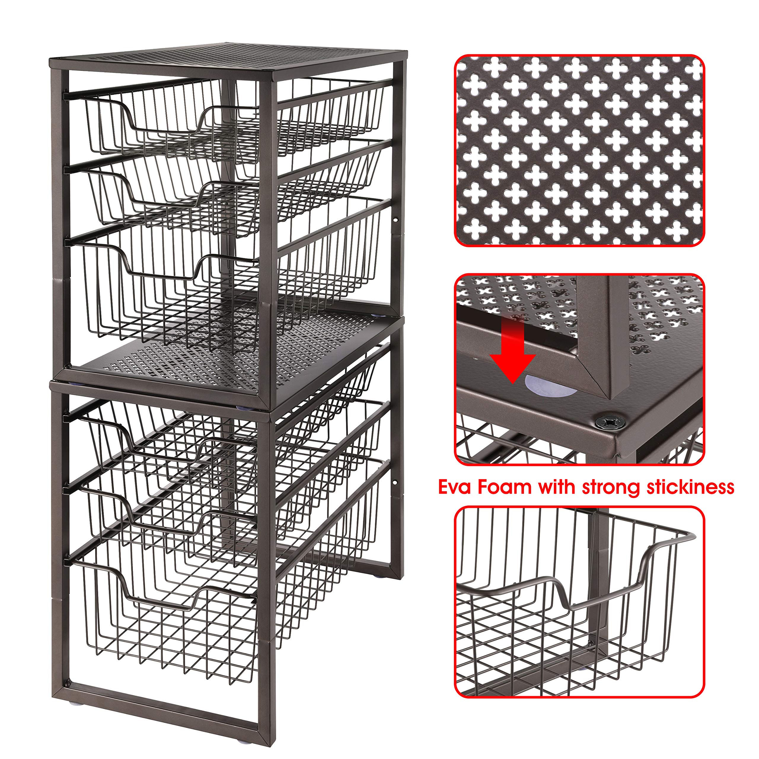 Simple Trending 3-Tier organizer sottolavello bronzo 2 cassetti