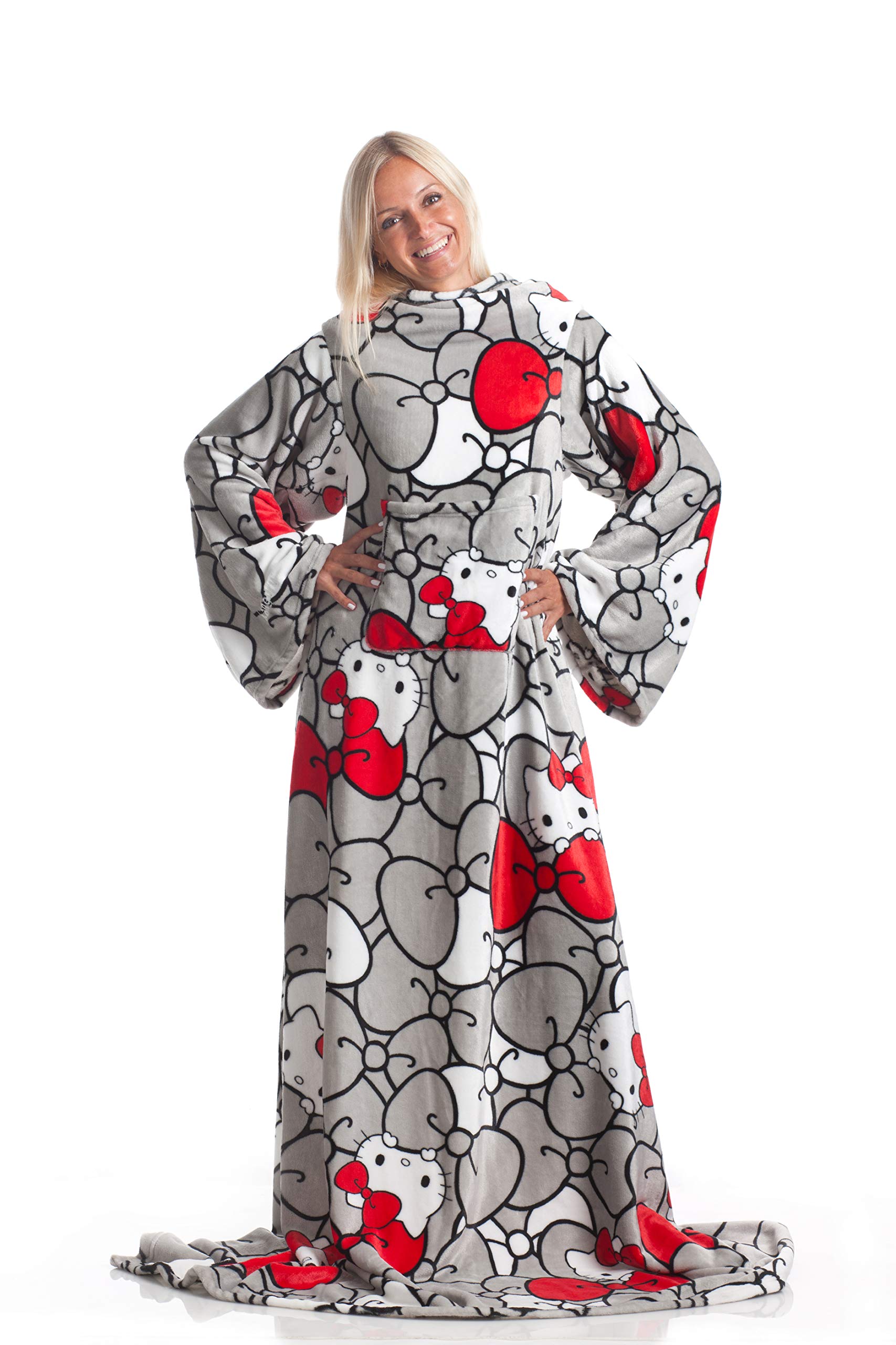 Kanguru coperta con maniche Hello Kitty pile 140x180 cm