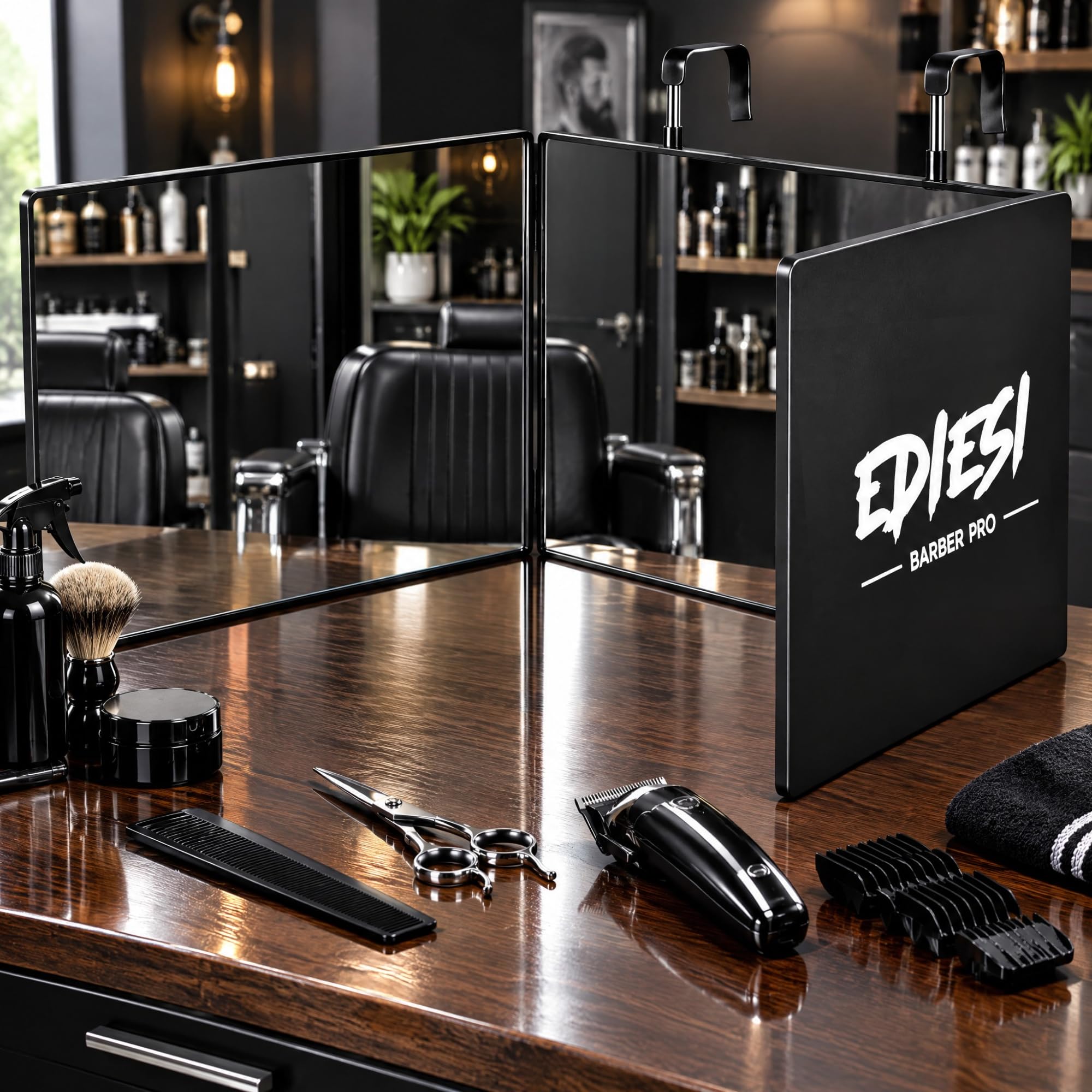 Ediesi Specchio 360 Gradi capelli triplo nero senza LED