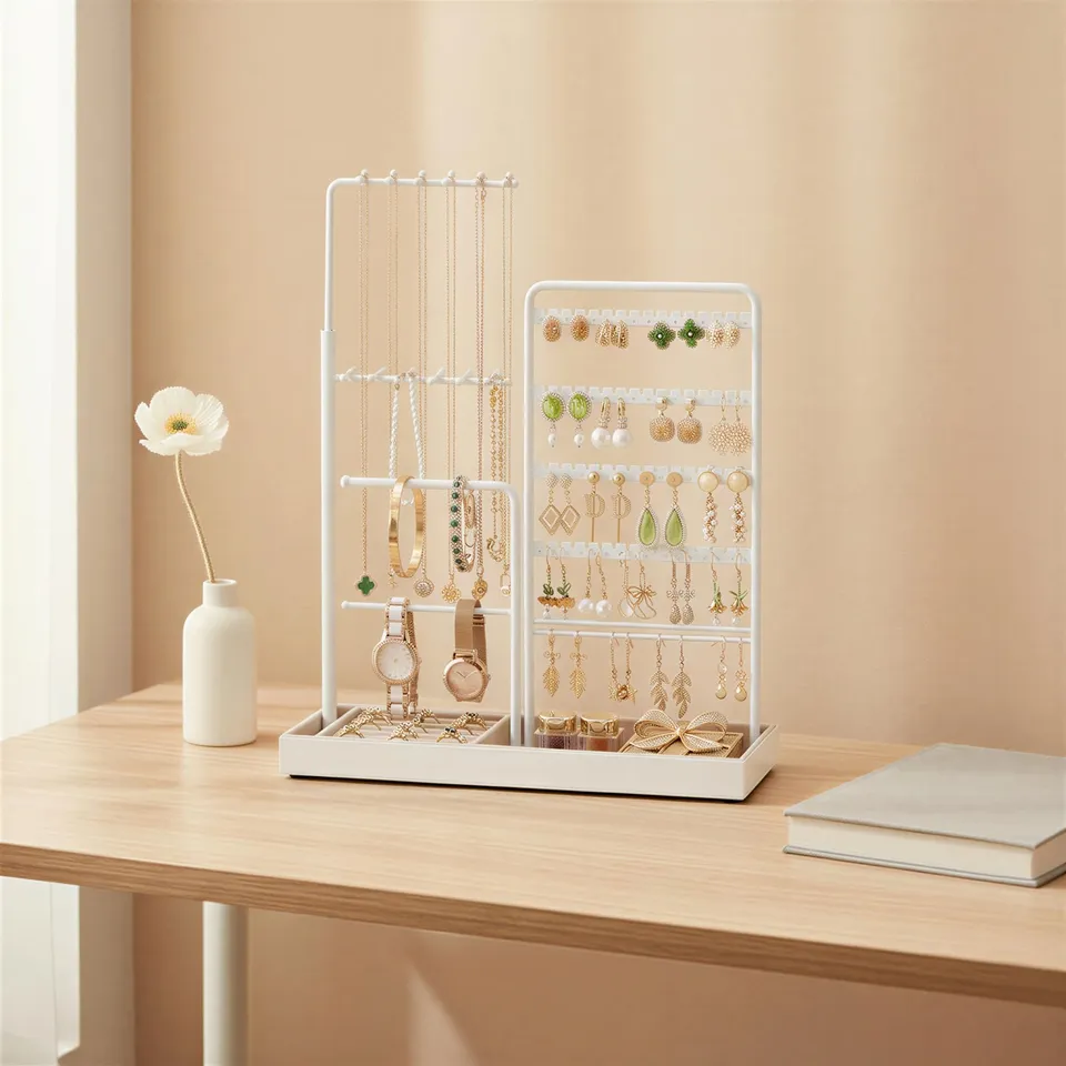 Songmics JJS026W01 portagioie bianco opaco regolabile