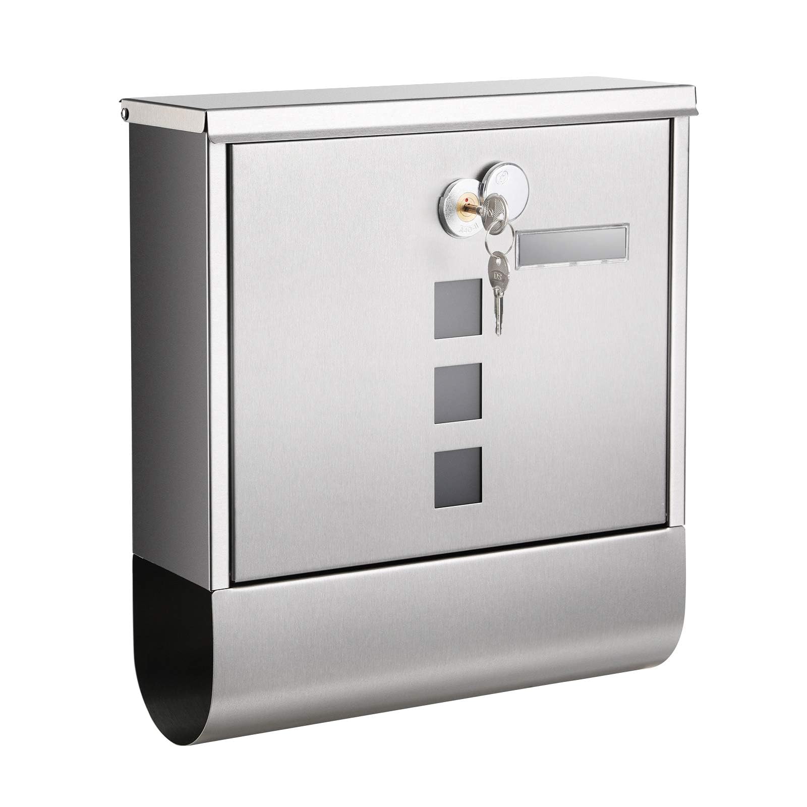 Songmics cassetta postale acciaio nera A4 30,8x33,8 cm