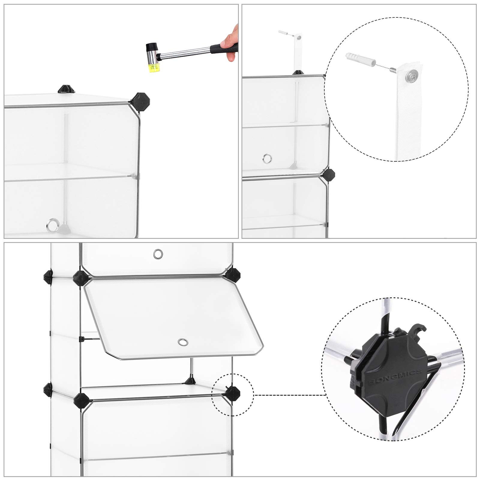 Songmics LPC503W scarpiera 10 ripiani bianco antipolvere