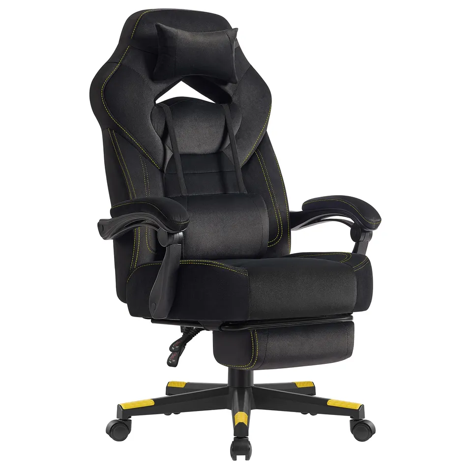 Songmics OBG077B08 sedia gaming nero inchiostro poggiapiedi