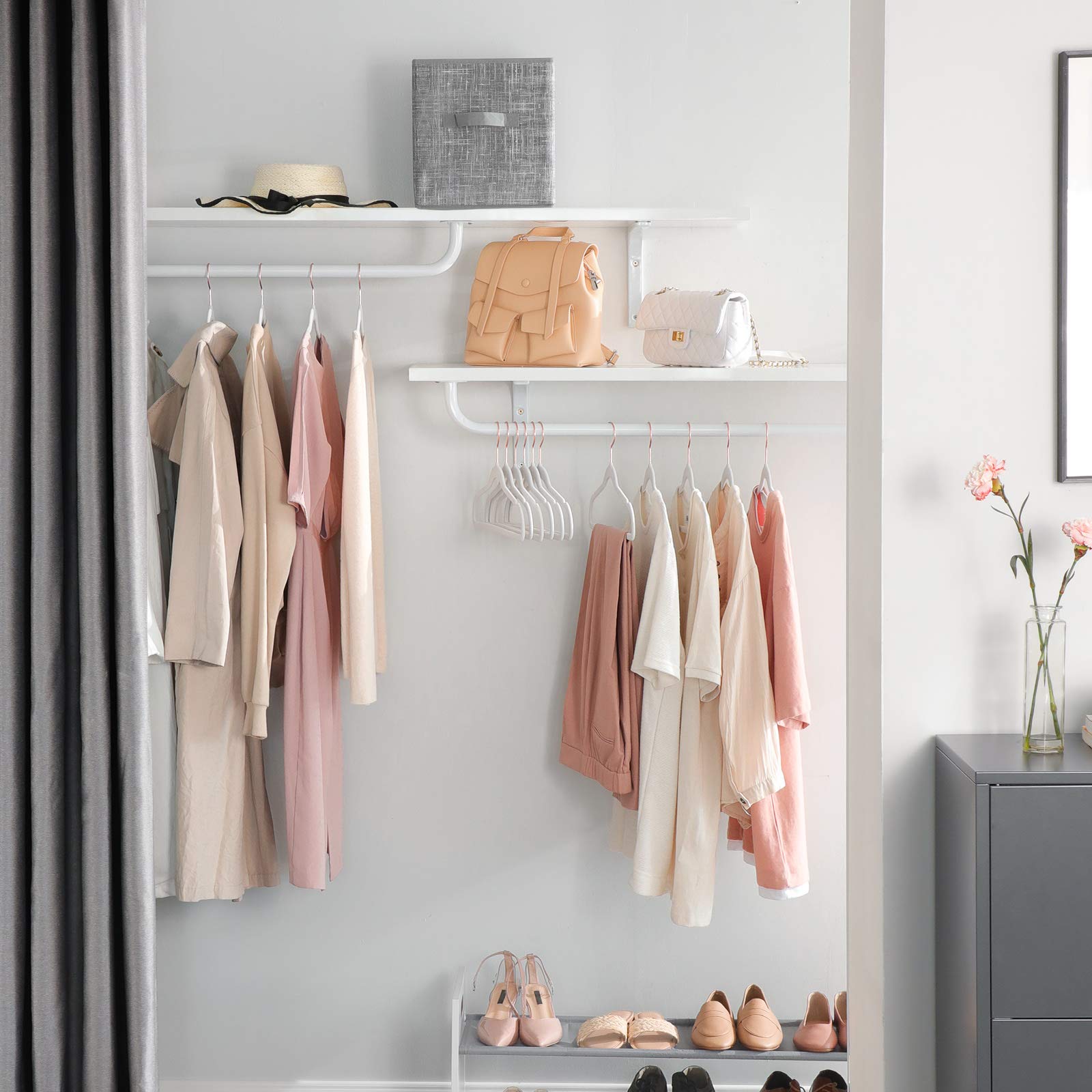 Songmics CRF026W30 grucce velluto 30 pezzi bianco oro rosa