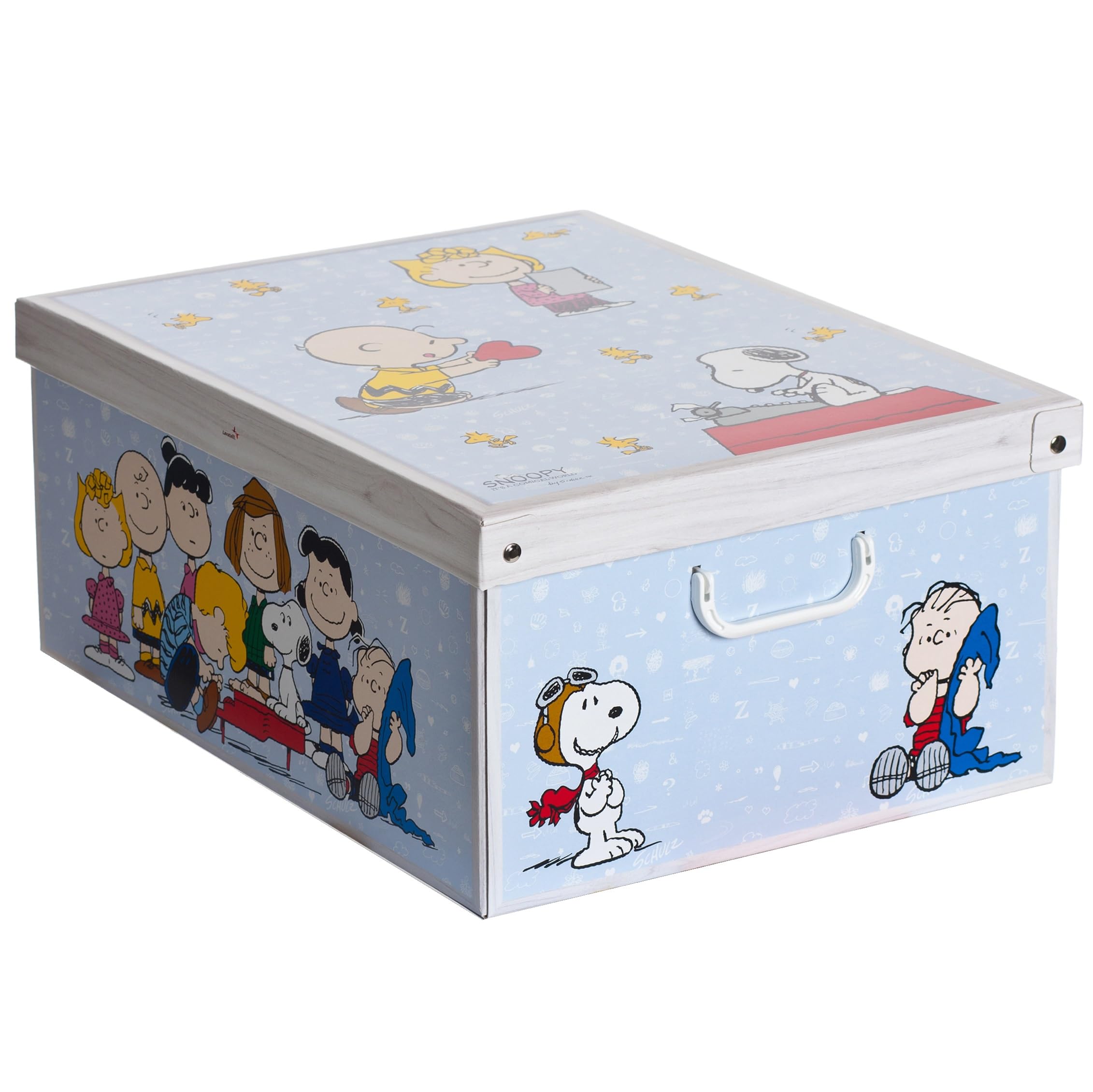 Lavatelli Snoopy Celeste scatola cartone con coperchio 50x39x24 cm