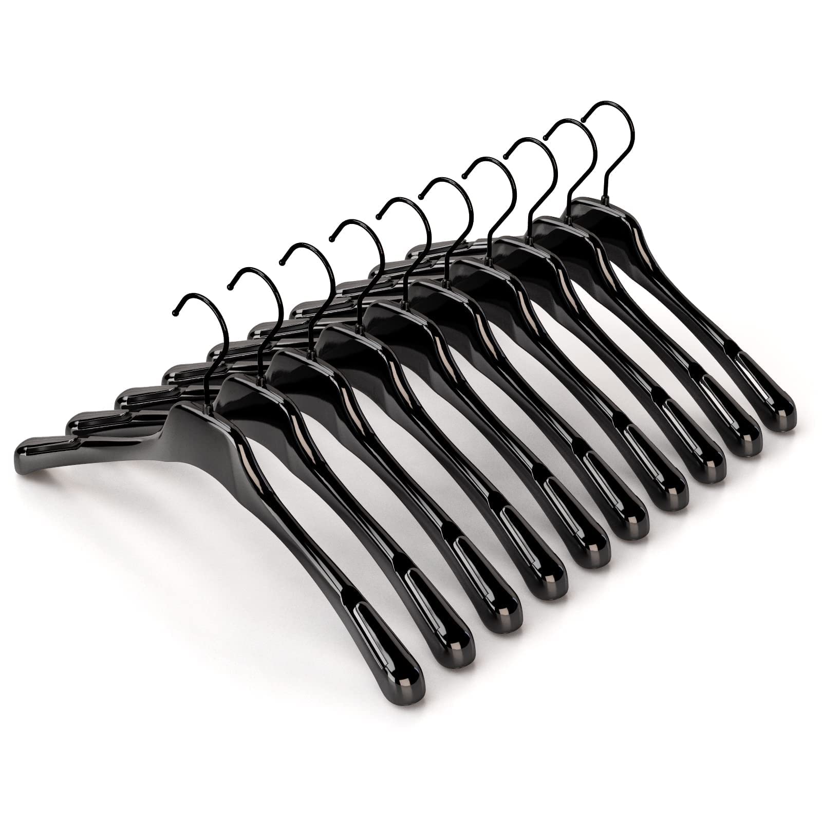 Mainetti Start Grucce 38 cm Nero Lucido 10 Pezzi Salvaspazio