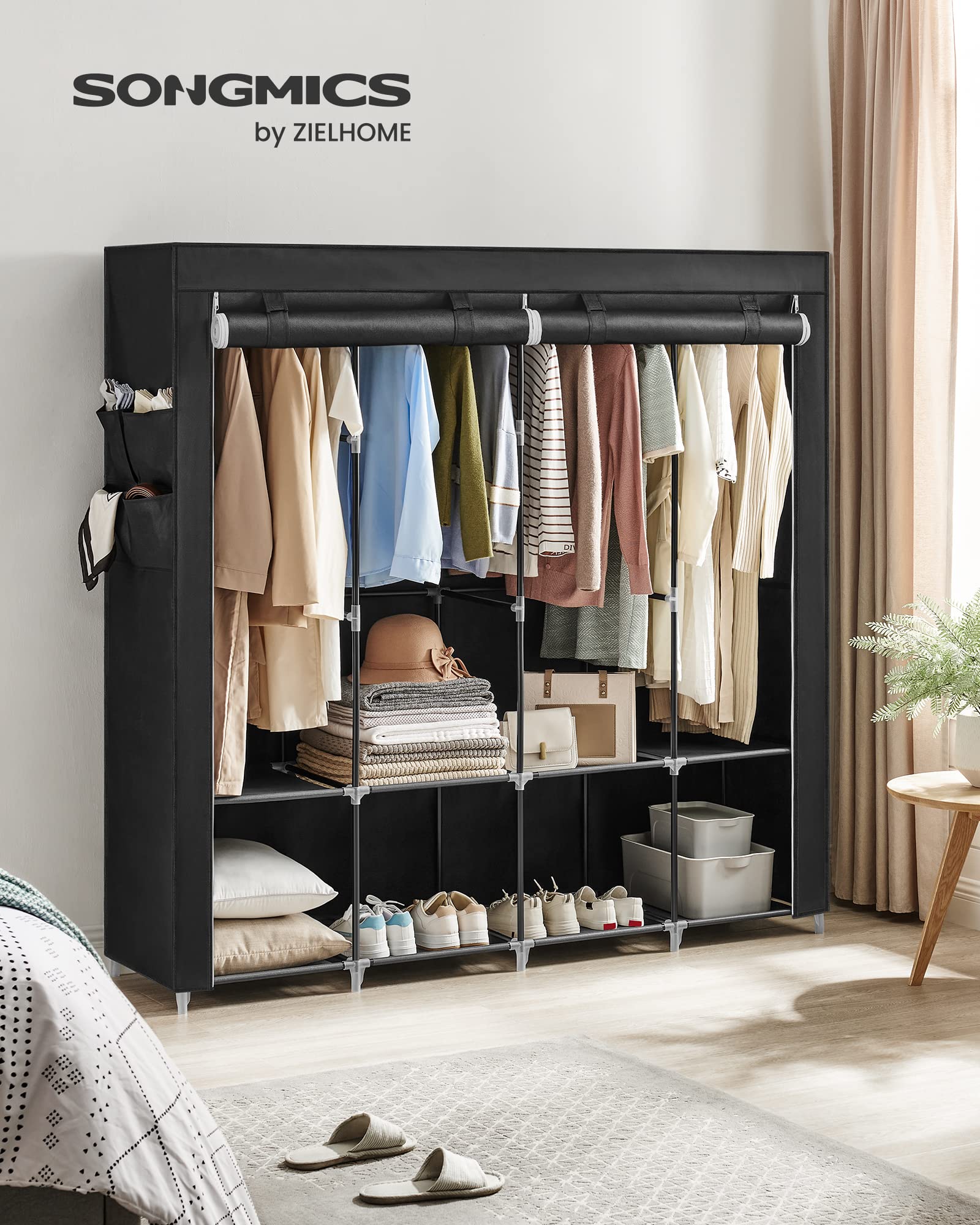 Songmics RYG094B02 guardaroba nero 45x170x167 cm