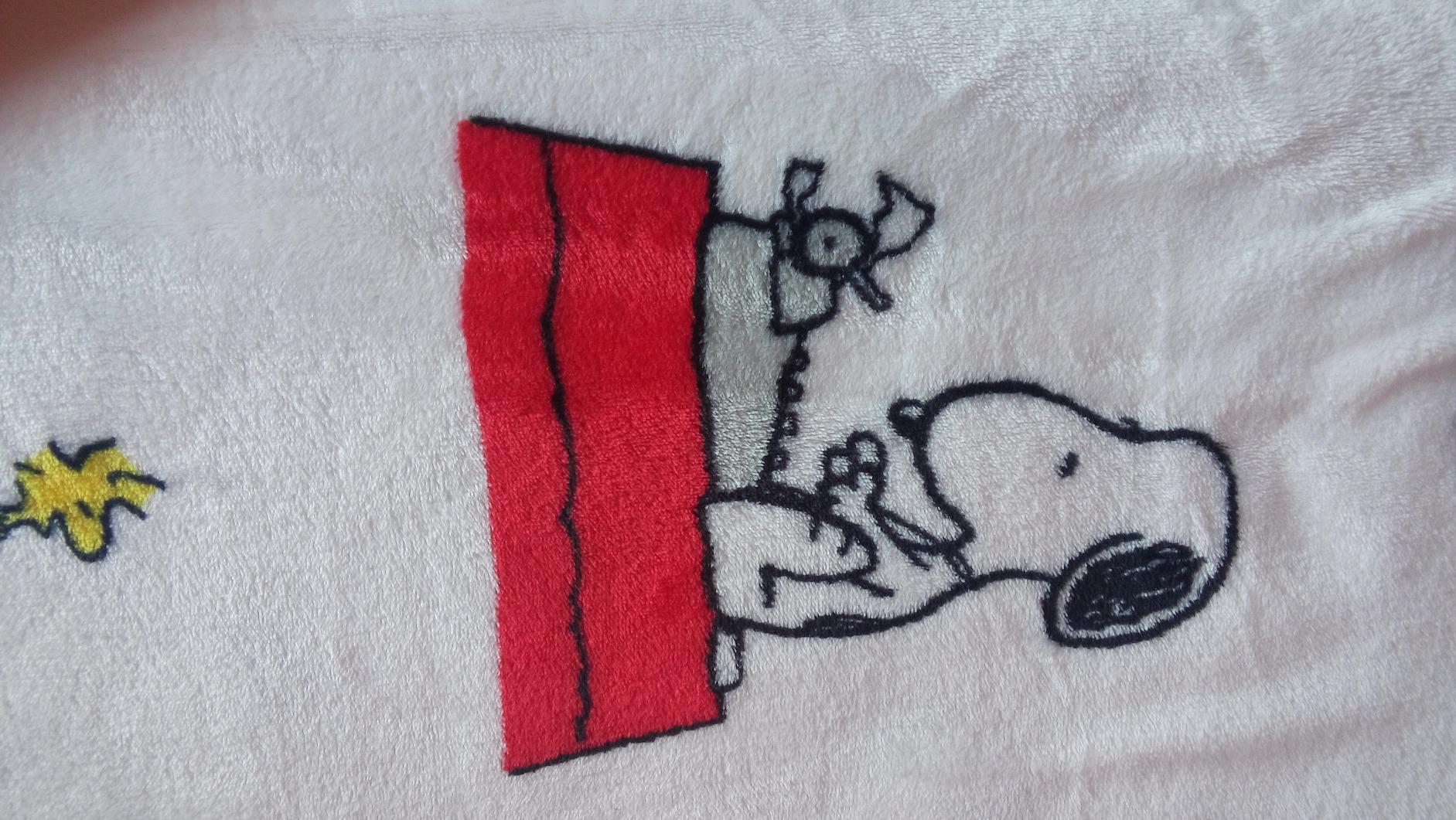 Kanguru Soffice Snoopy plaid in pile bianco 130x170 cm