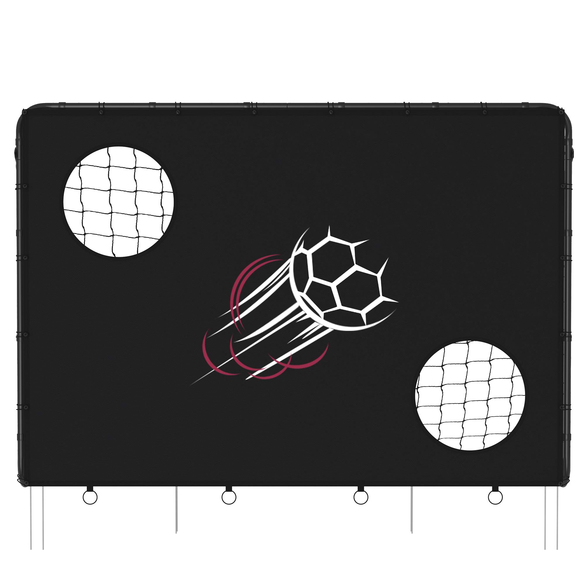 Songmics Porta Calcio 215x150 cm con Telo Bersaglio Acciaio