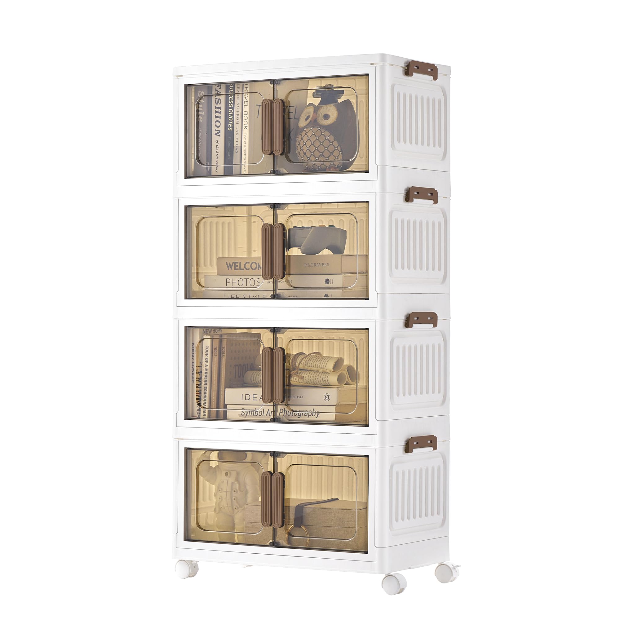 SONGMICS Dennys RLB450WZ01 cassettiera 4x45L bianca con ruote