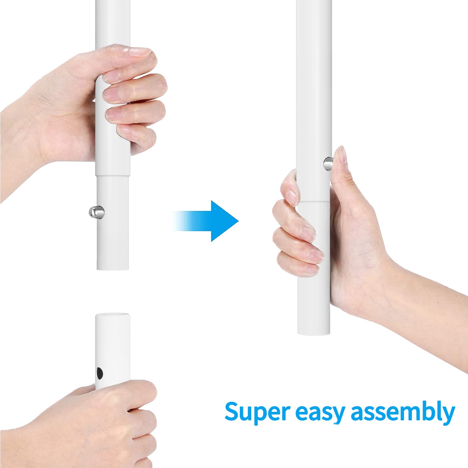Simple Trending Standard stender appendiabiti bianco con ruote