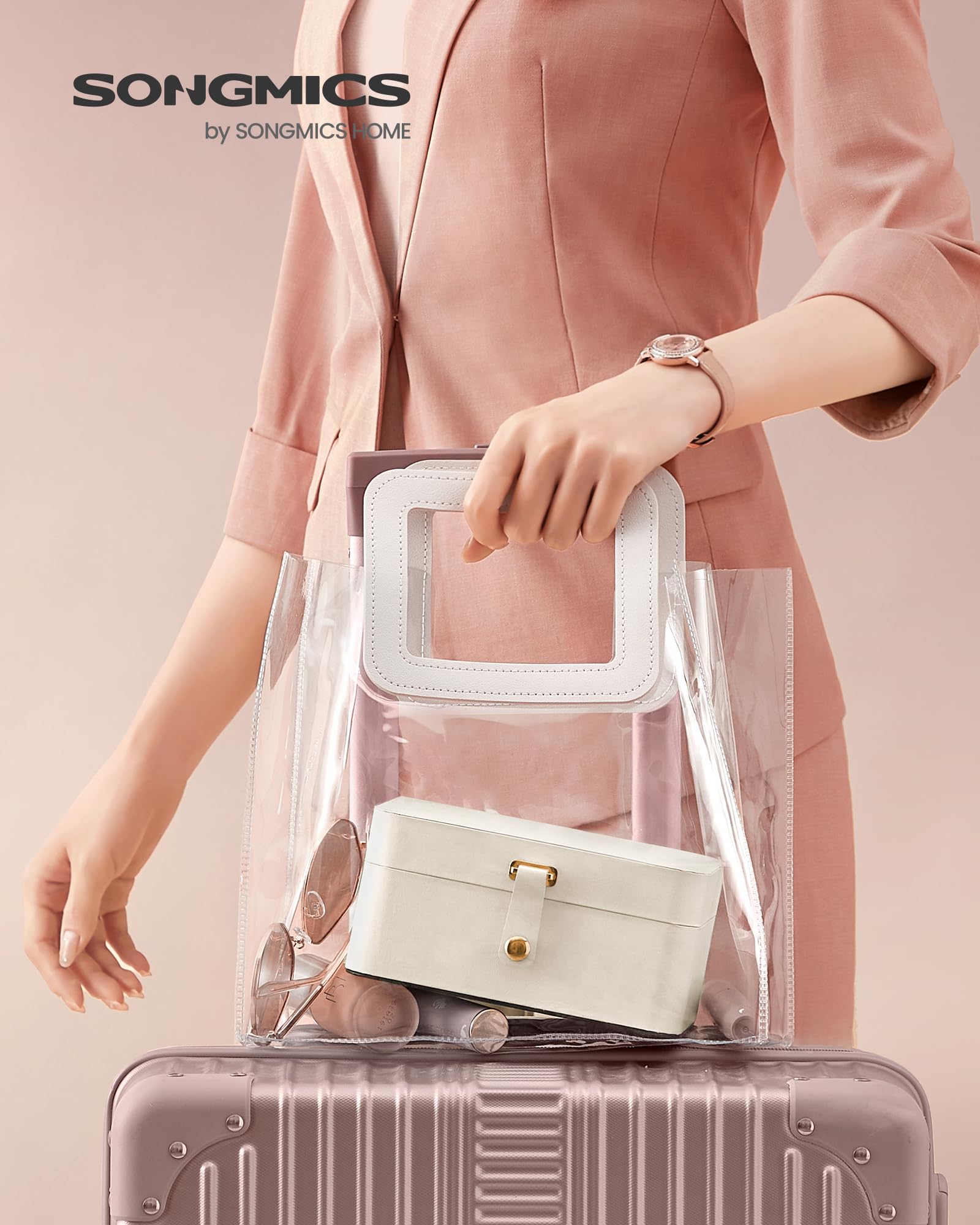 Songmics Gisella JBC166W01 portagioie viaggio bianco nuvola 2 livelli