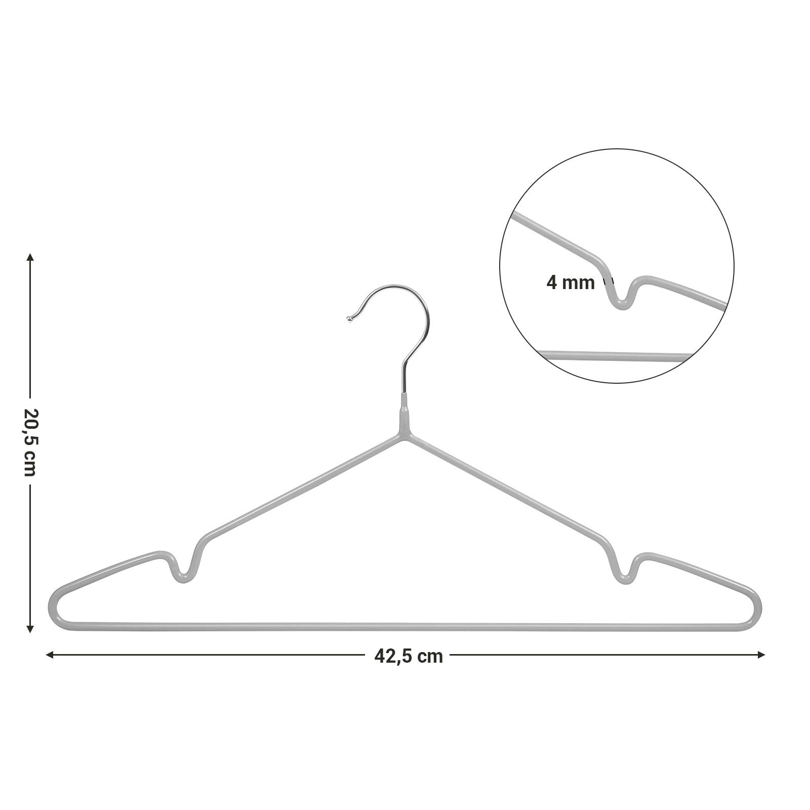 Songmics CRI33G20 grucce metallo 20 pezzi grigio antiscivolo