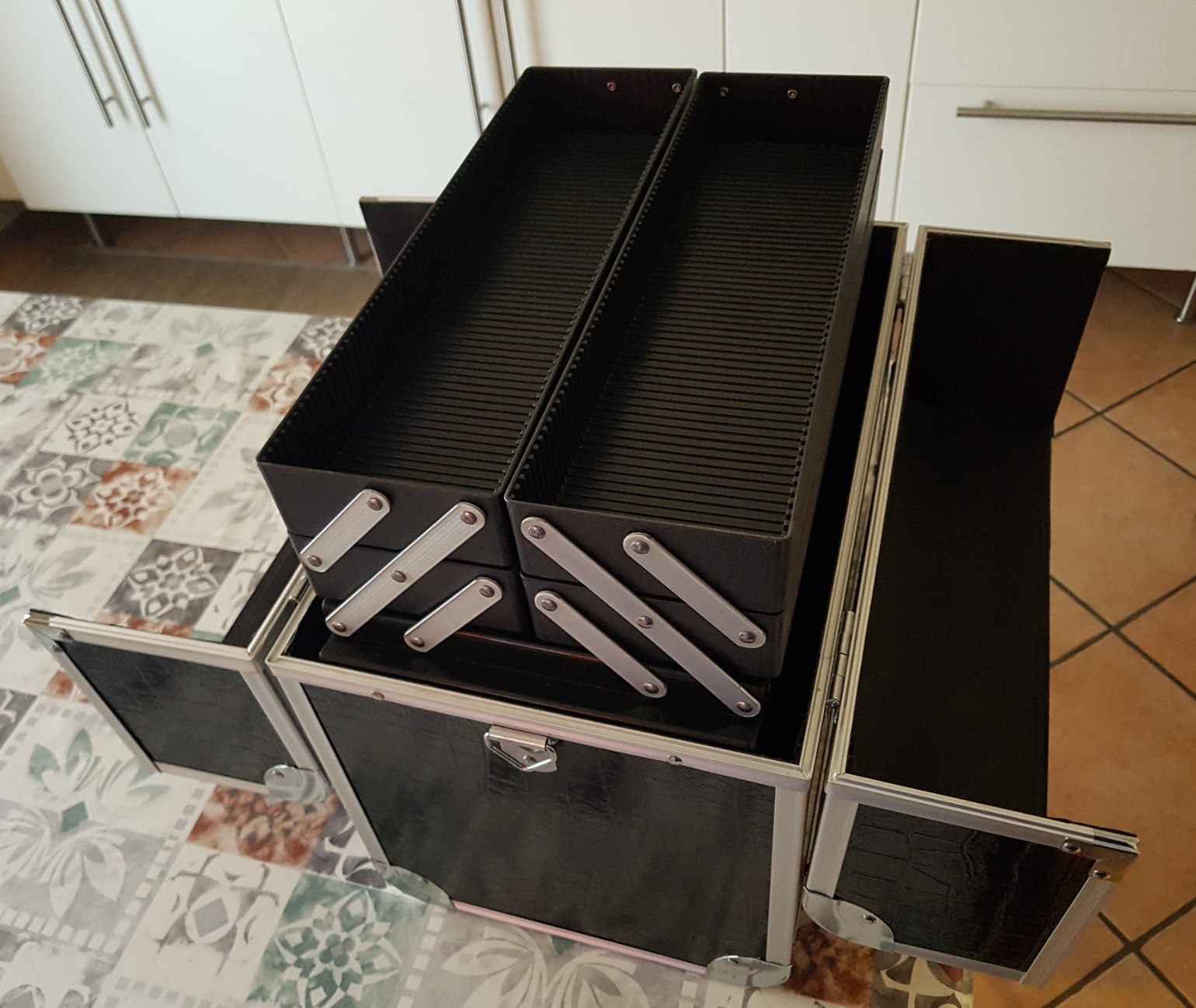 Songmics Grand Beauty Case valigetta trucchi 36,5x22x35 con specchio