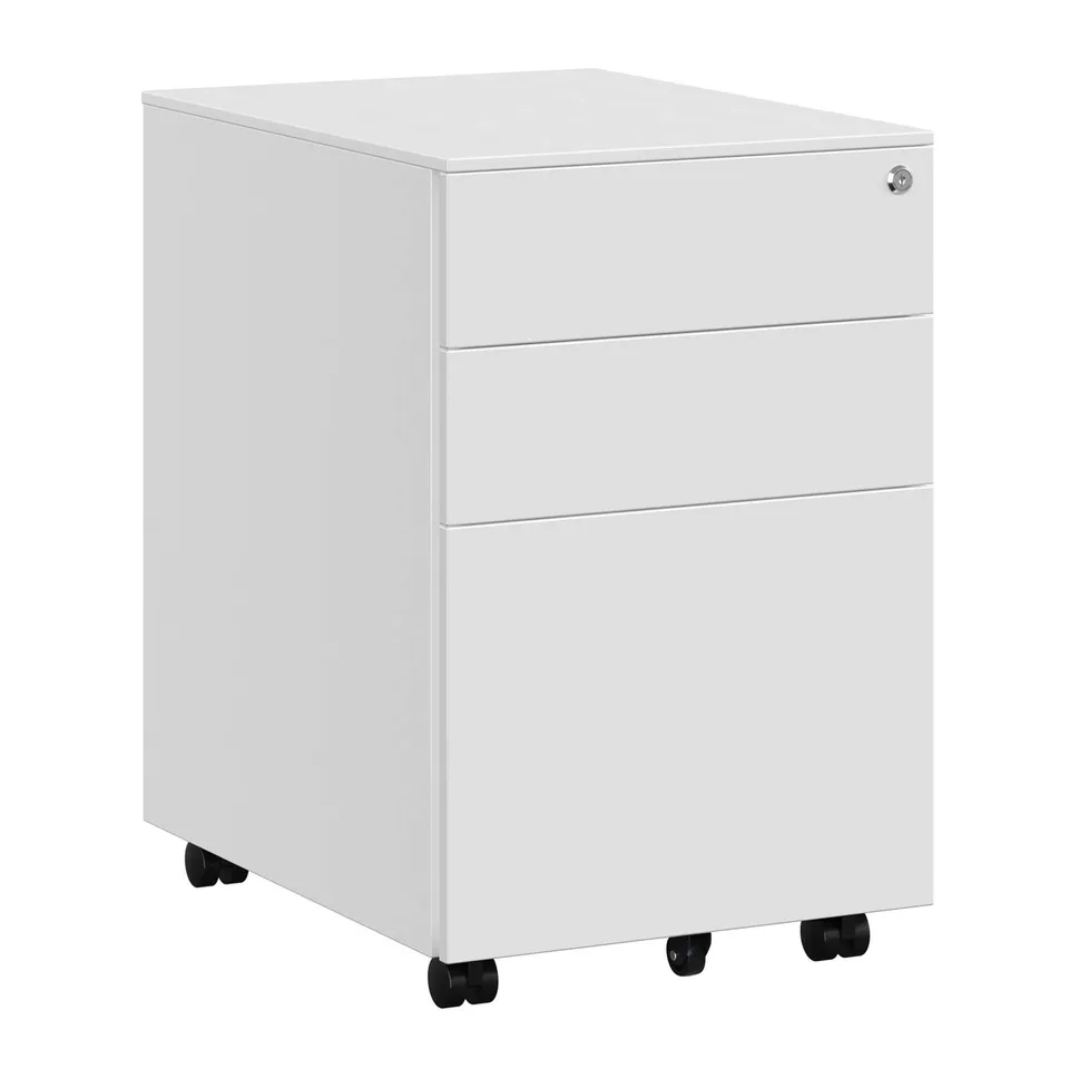 Songmics OFC60WT Cassettiera Ufficio 3 Cassetti Bianca
