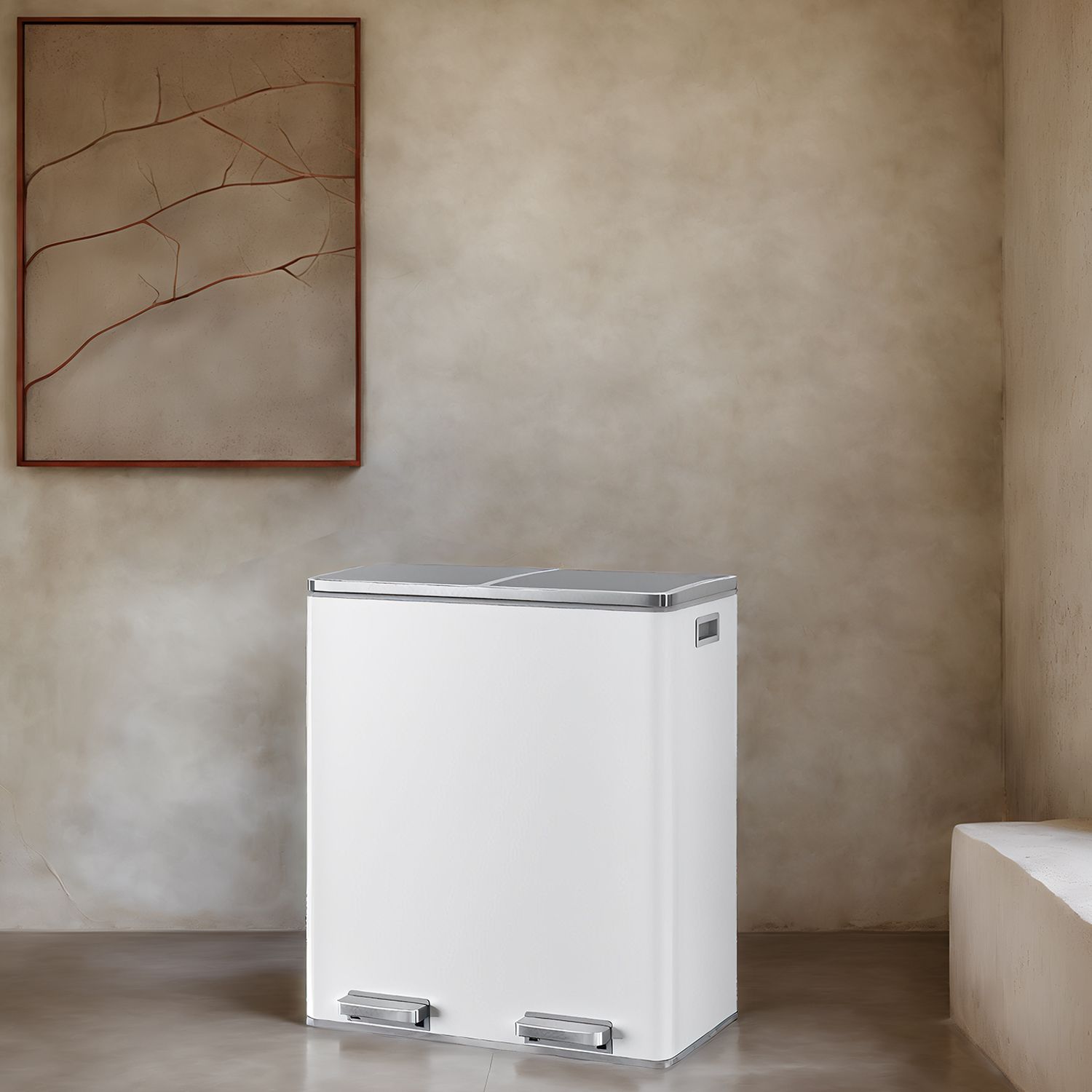 Songmics ULTB60NL Pattumiera Doppia 60L Argento