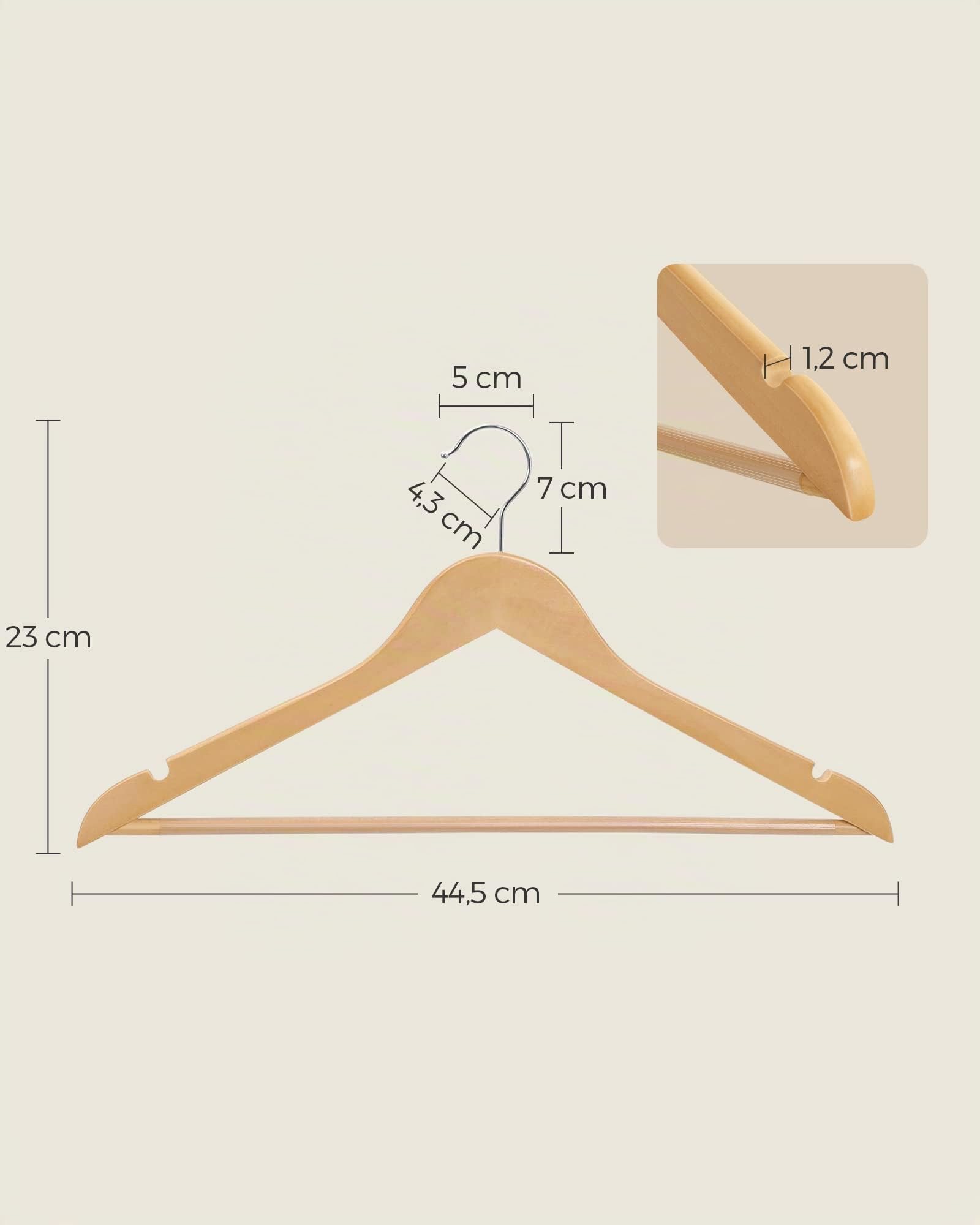 Songmics CRW031NL Grucce Legno Naturale 30 Pezzi Antiscivolo