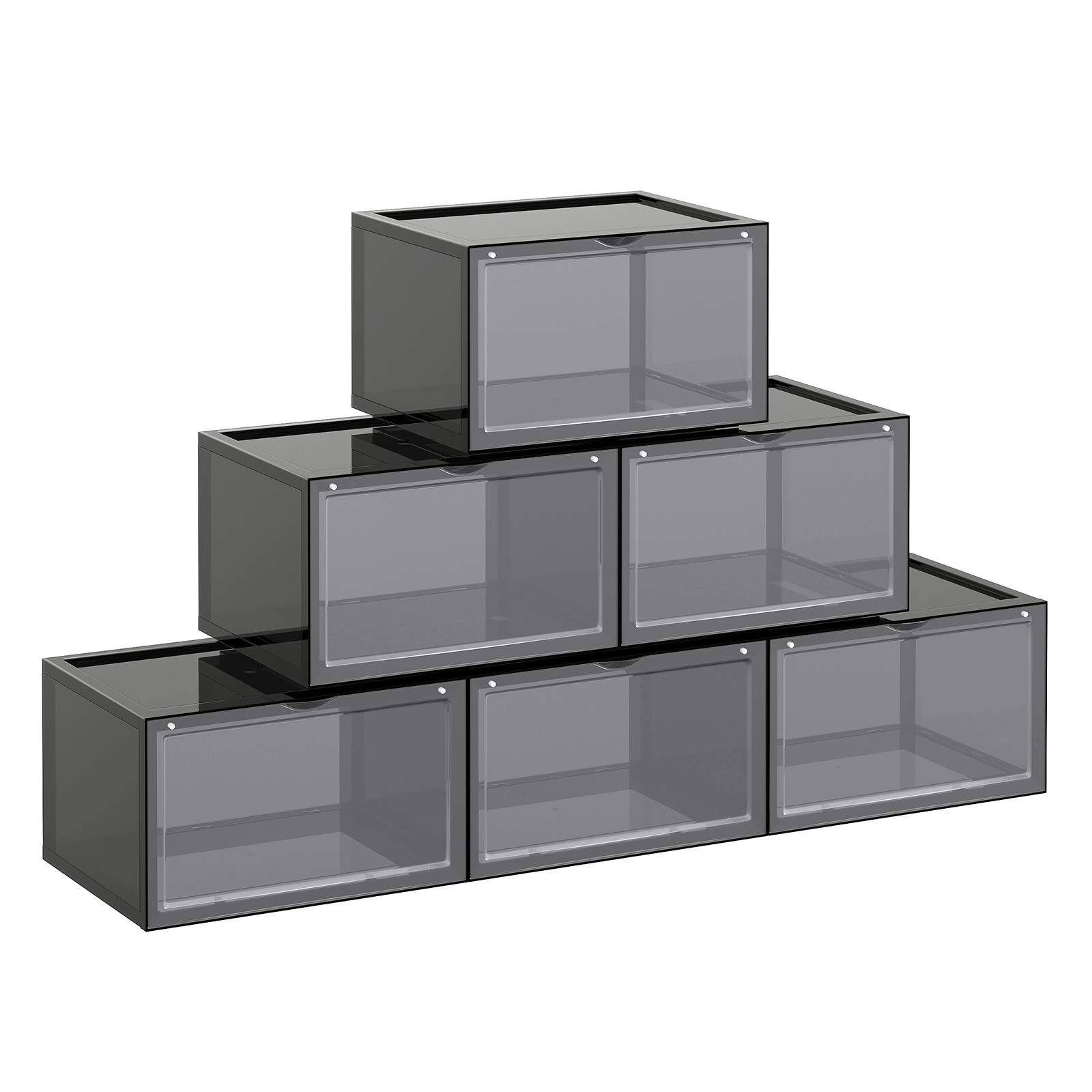 Songmics LSP031B06 Scatole Scarpe Grigio Set 6 Impilabili