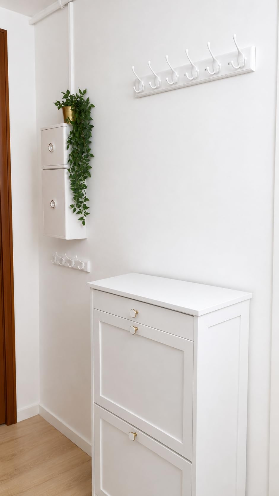 Songmics LHR30WT appendiabiti parete 4 ganci tripli bianco 40 cm