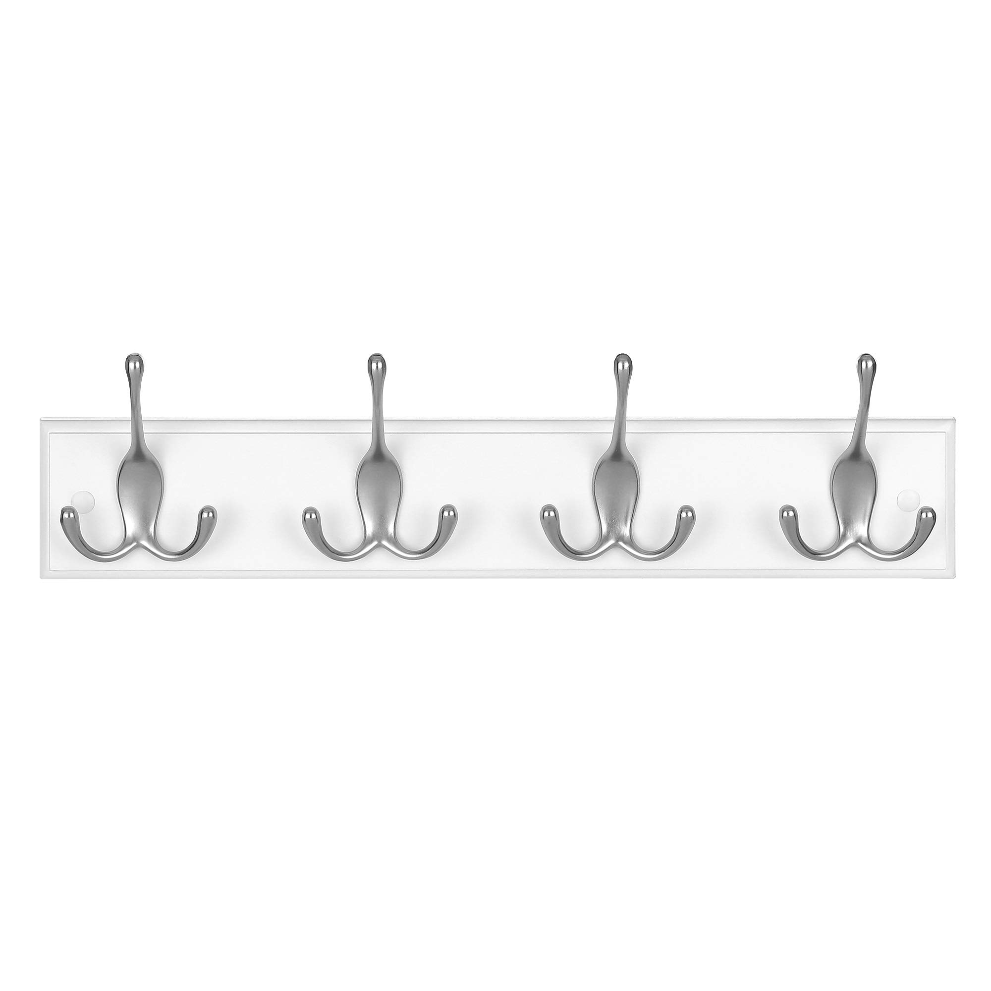 SONGMICS LHR030E01 attaccapanni parete 4 ganci bianco 40x11x7 cm