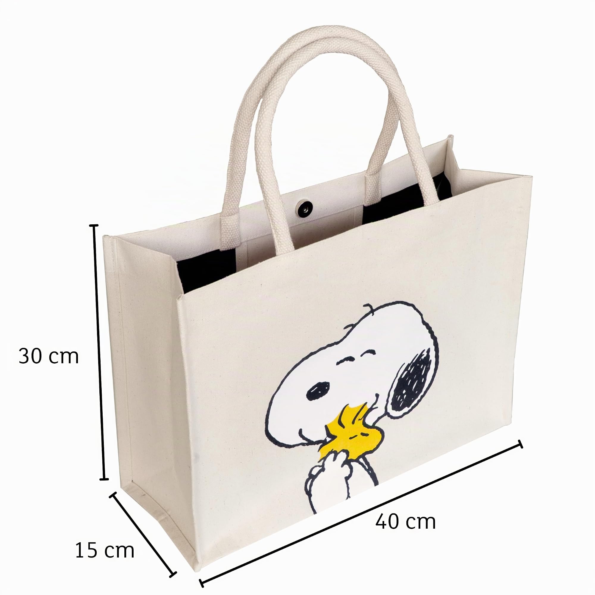 Kanguru Snoopy Woodstock borsa tote cotone shopper capiente