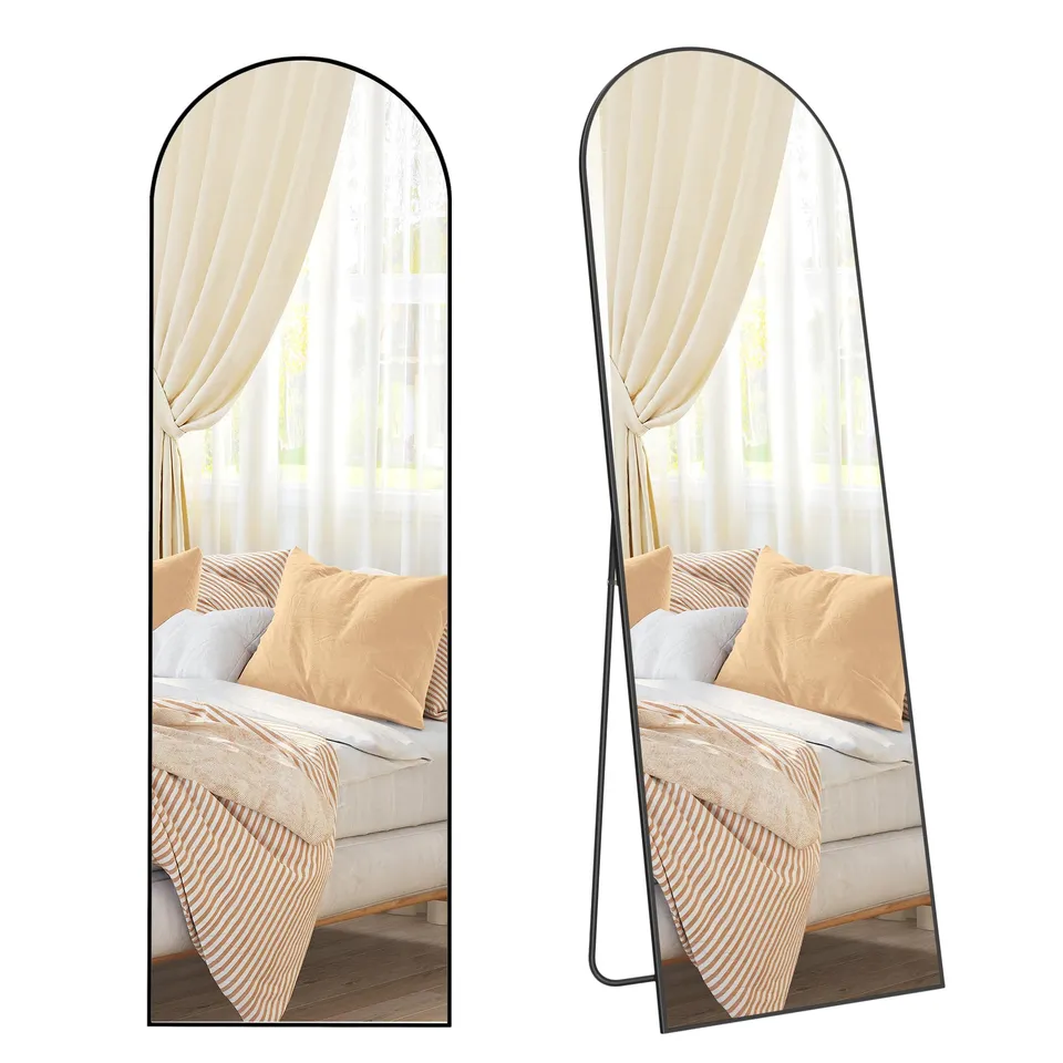 Songmics LFM031B01 specchio figura intera 160x50 cm nero vetro temperato