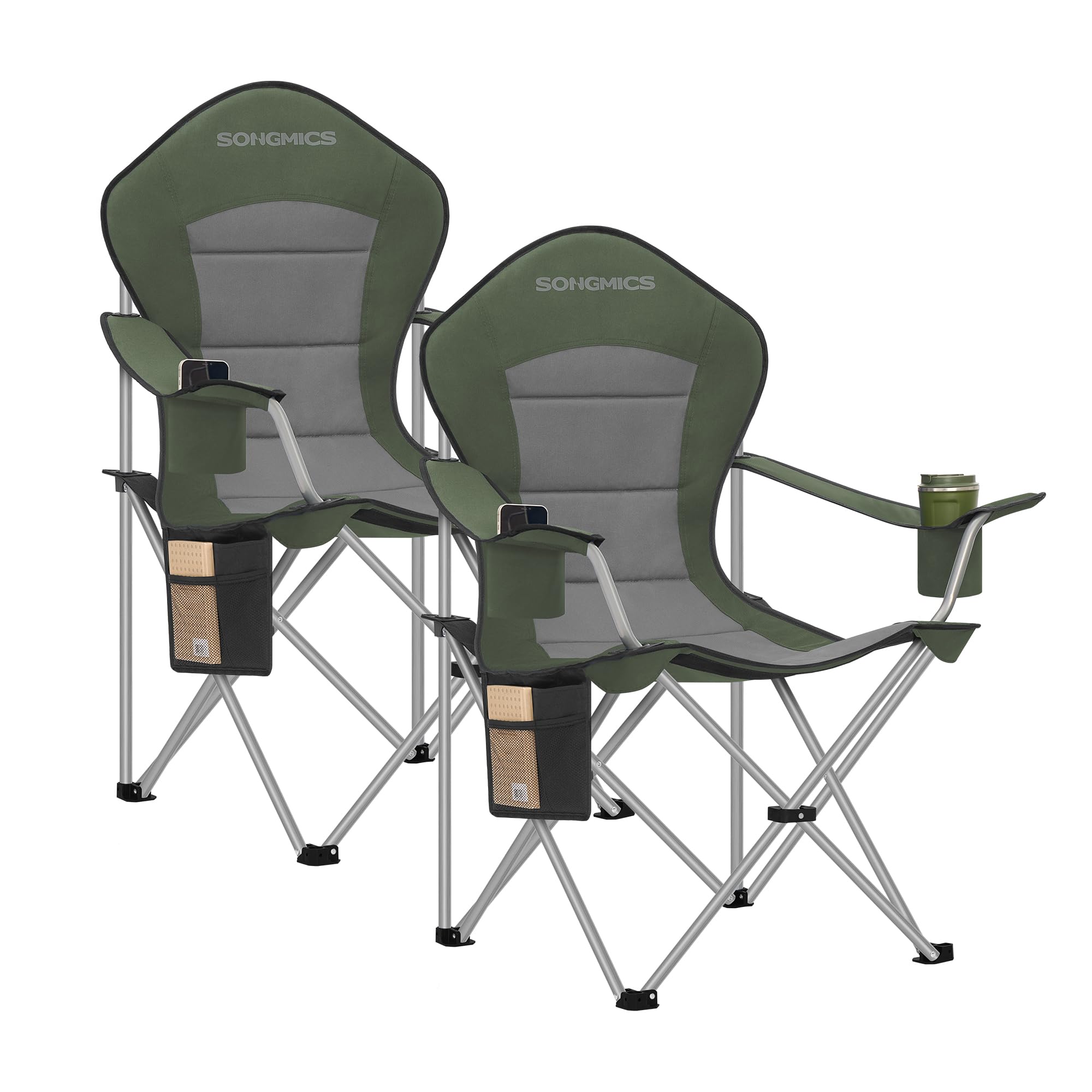 Songmics GCB005QE01-2J sedie campeggio set 2 blu grigio 150 kg