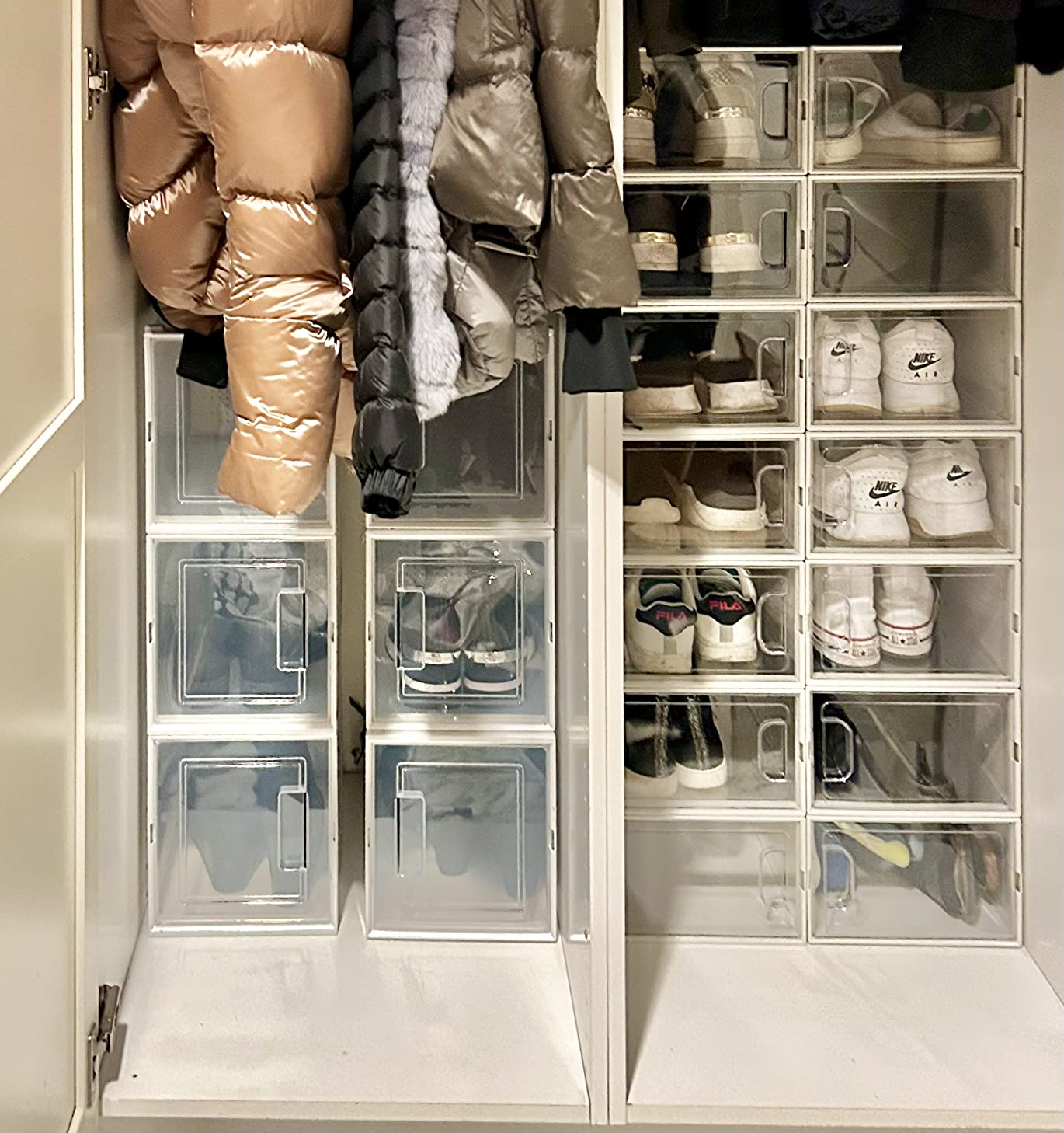 Songmics LSP001W01 Scatole Scarpe Tacchi Set 10 Pz Trasparenti