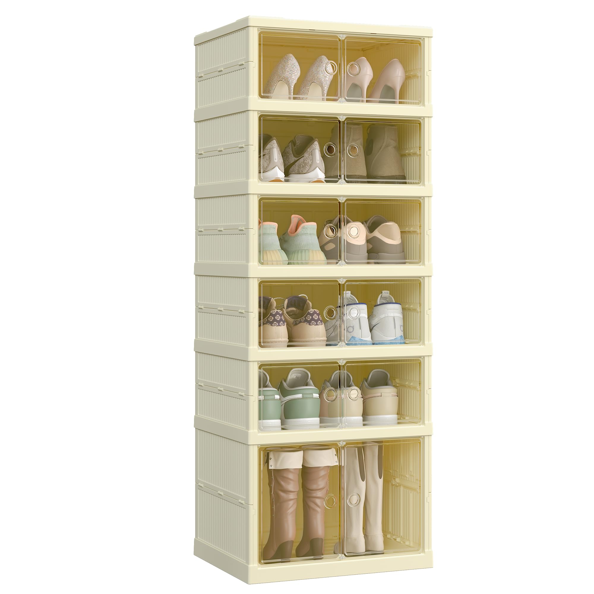 Songmics LSP205W01 scatole scarpe set 6 trasparente fino 46