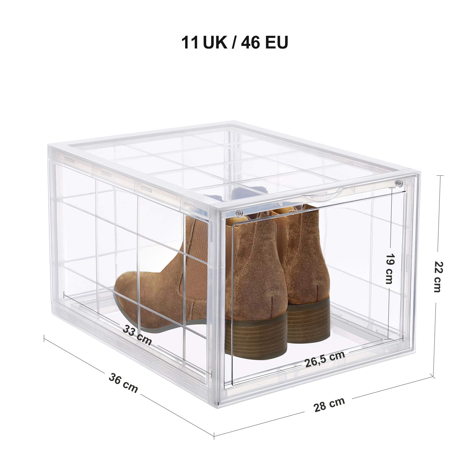 Songmics LSP06TP scatole scarpe trasparenti set 6
